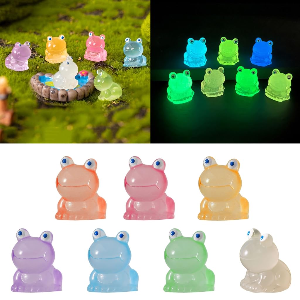Liliful Mini Frosch Figuren – 192 Stück, Leuchtend Im Dunkeln, Aus Harz, Für Deko, DIY, Kuchen-Topper