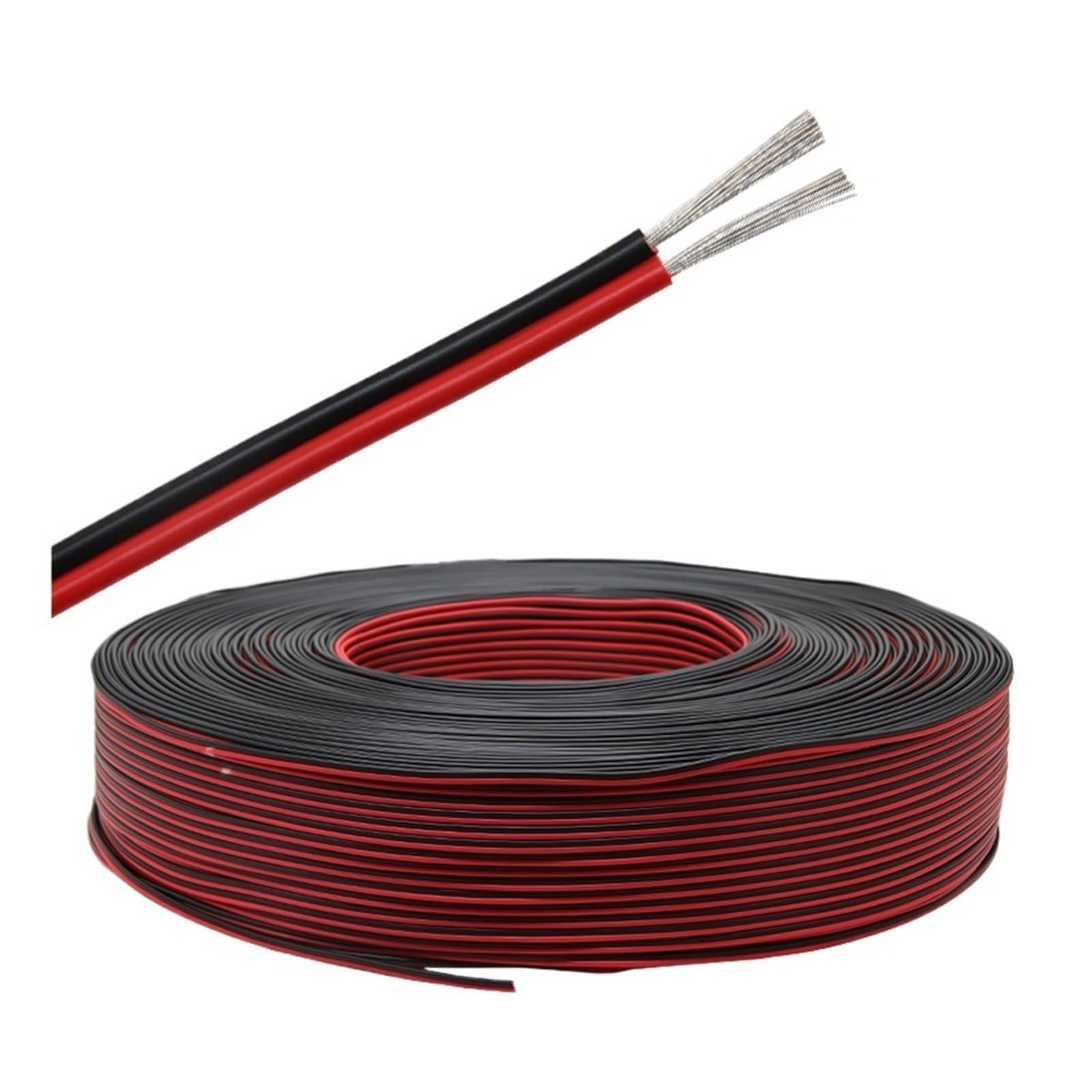 2~100m 2468 Cable de 2 pines Negro Rojo 30 28 26 24 22 20 18 16AWG Cable de altavoz de audio(Red-Black,10 METERS_16AWG (1.2MM2))