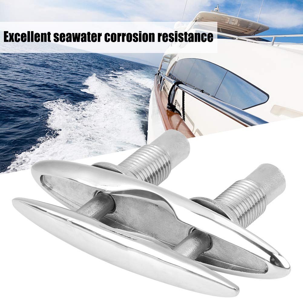 KIMISS Ordentliche Klampe andocken Bootsanlegedock Ordentlich Klampe Offene Basis Bootsklampe, Dockklampe Alle 316 Edelstahl Bootsanlegezubehör(6")