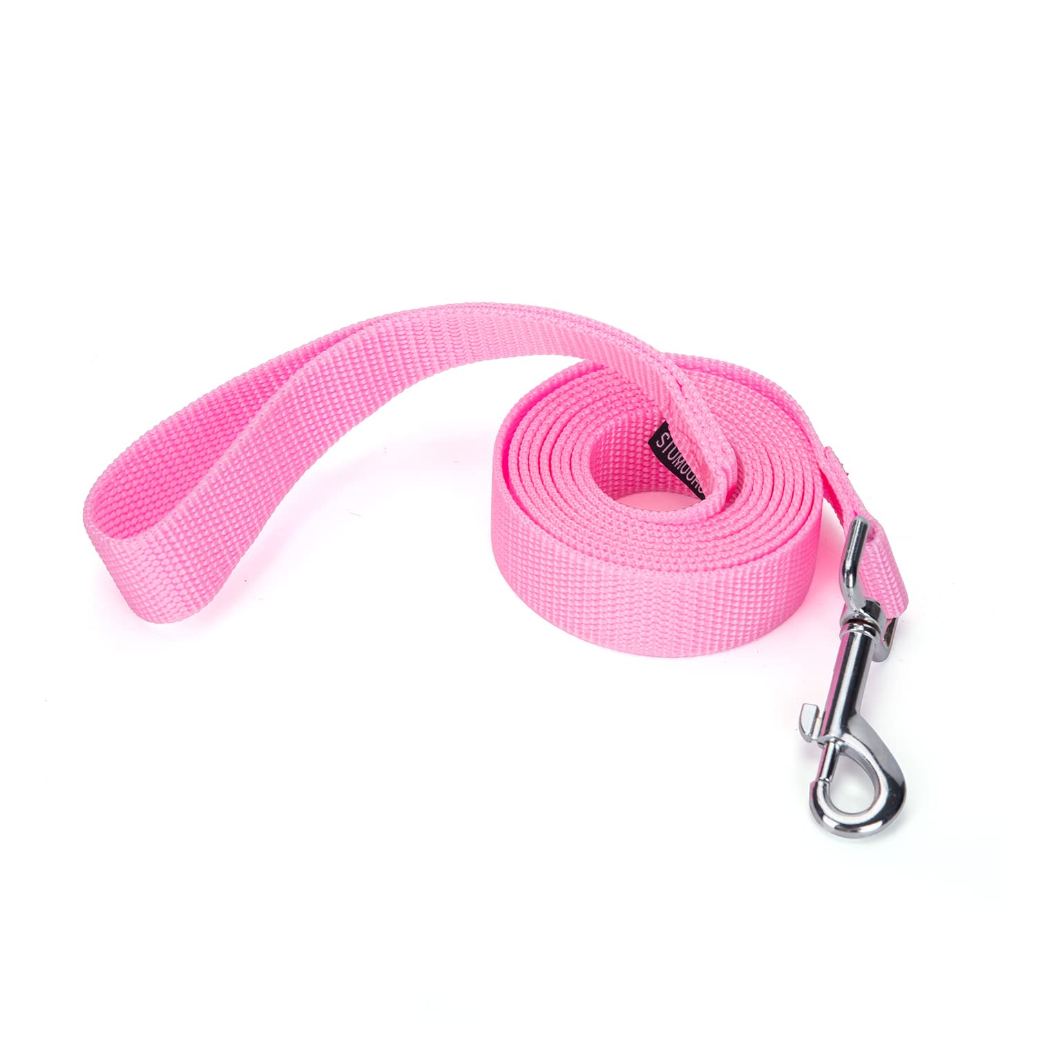 Strong Durable Nylon Dog Training Leash in Pink