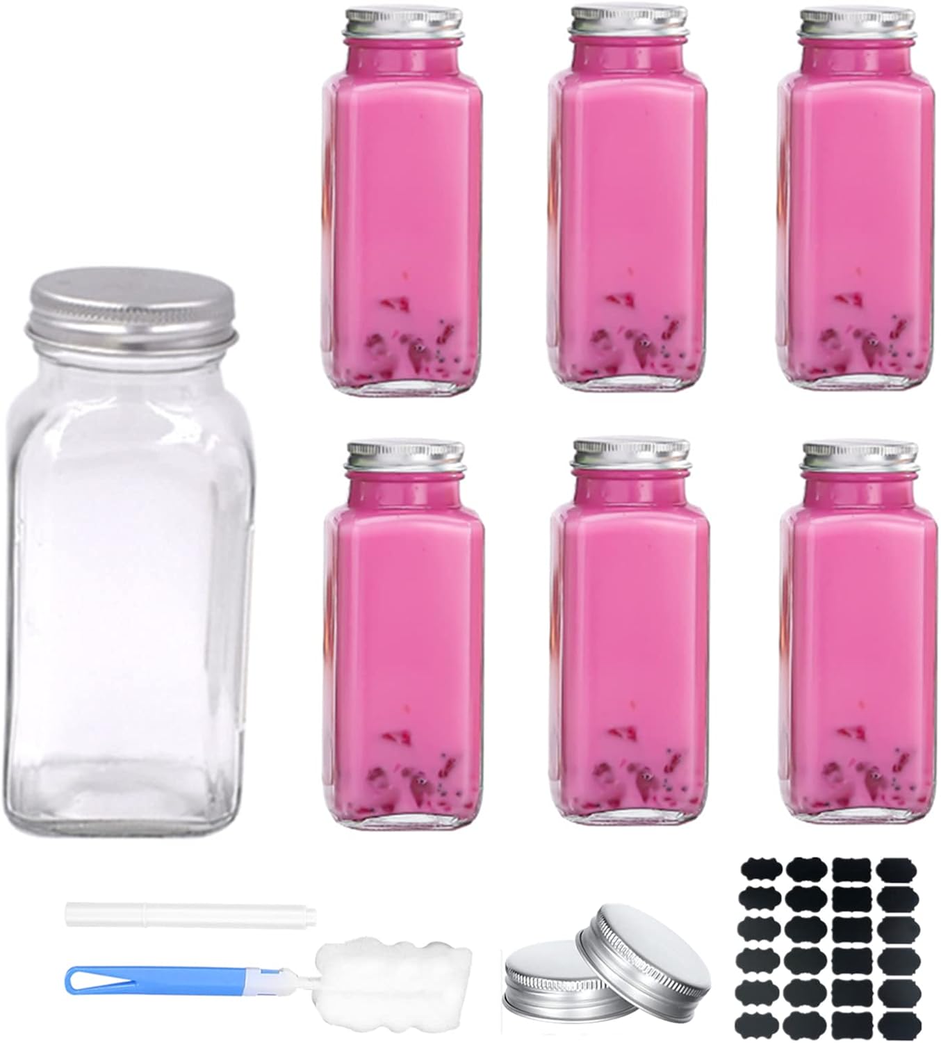 Glass Drinking Bottles, Glass Water Juice Bottles with Lids