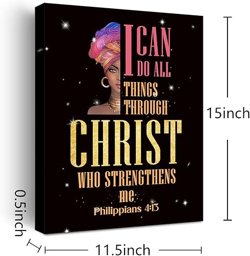 Miniatura 2 de Decoración de pared con versículos bíblicos inspiradores, I Can Do All Things Through Christ Who Strengthens Me Philippians 413, póster impreso en