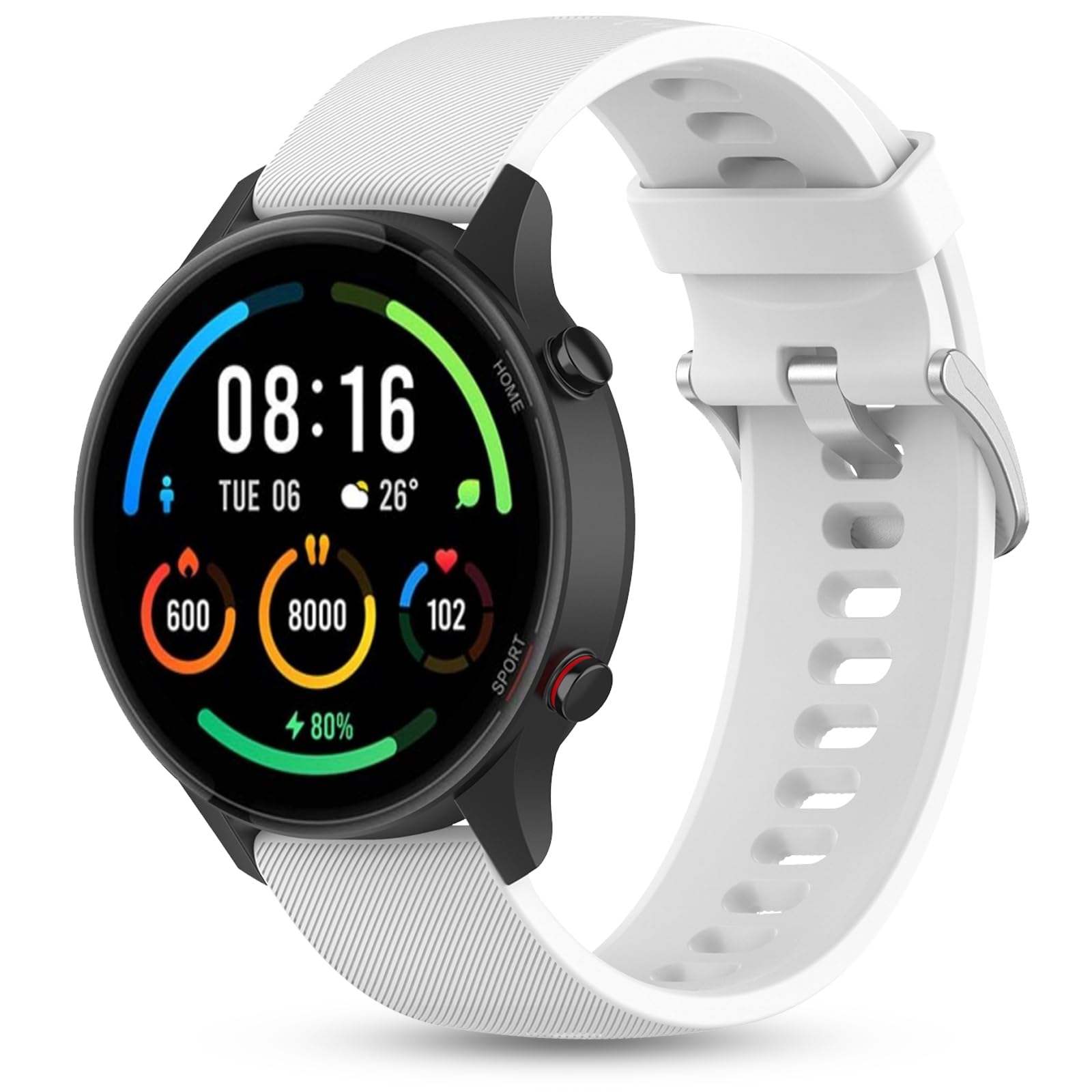 SenMore Correa para Xiaomi Watch S1/S2/S3/S4/S1 Pro/S1 Active/2/2 Pro/Xiaomi Mi Watch Color Sport, 22mm Ajustable Deportiva Correa de Silicona para Smartwatch.