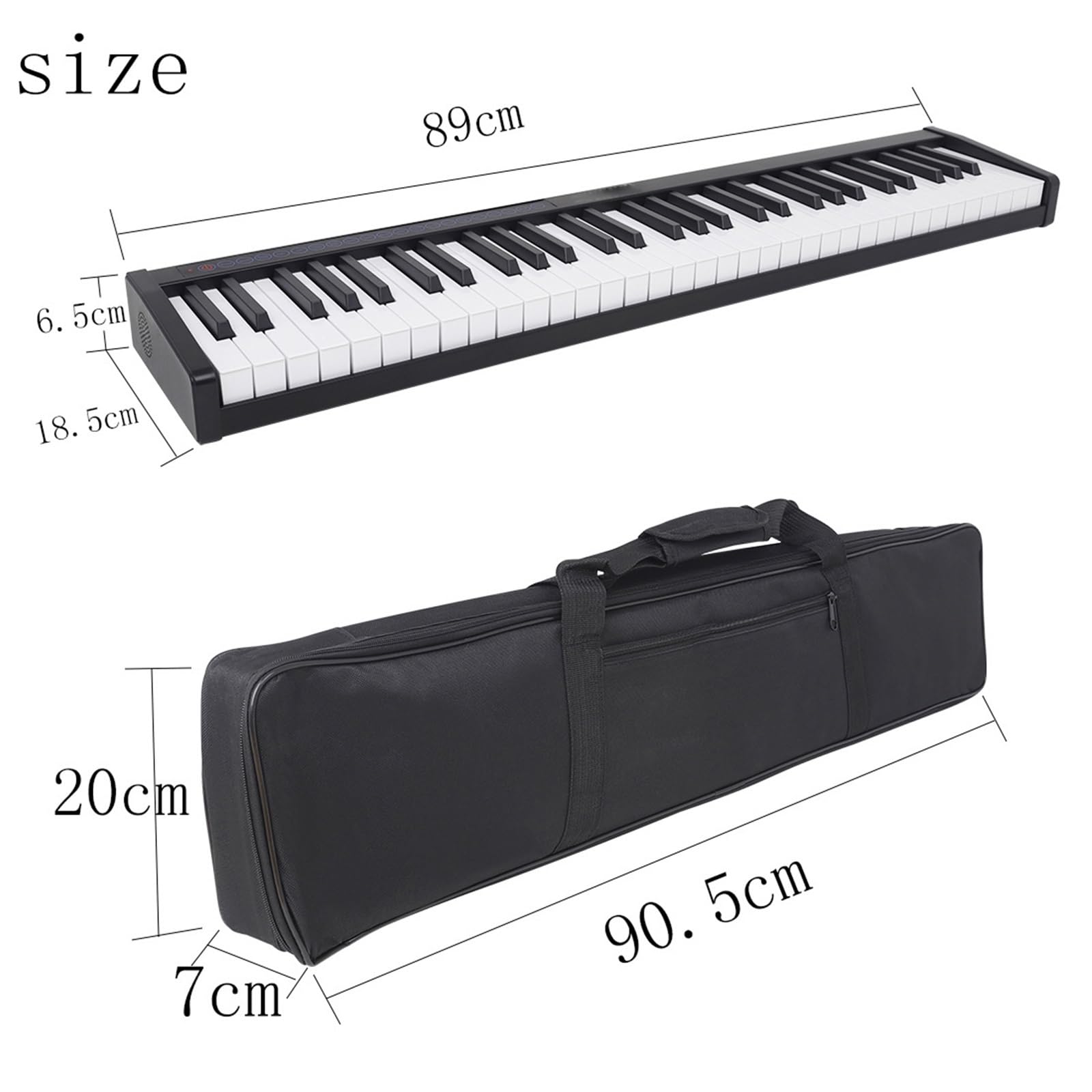 Tastiera Digitale Per Principianti Pianoforte Elettronico A 61 Tasti Pianoforte Elettronico Portatile Pianoforte Elettronico Professionale Per Principianti(Black)