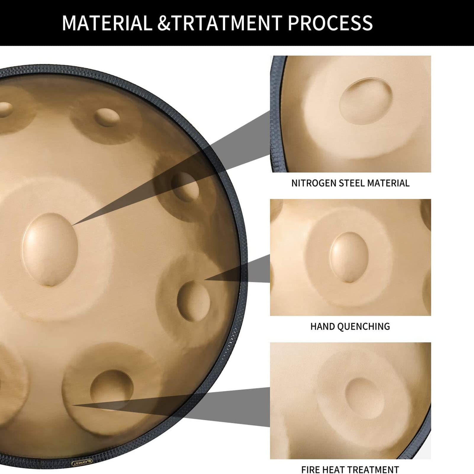 Amazon｜ゴールデン ハンドパン ドラム パーカッション、ハンドパン