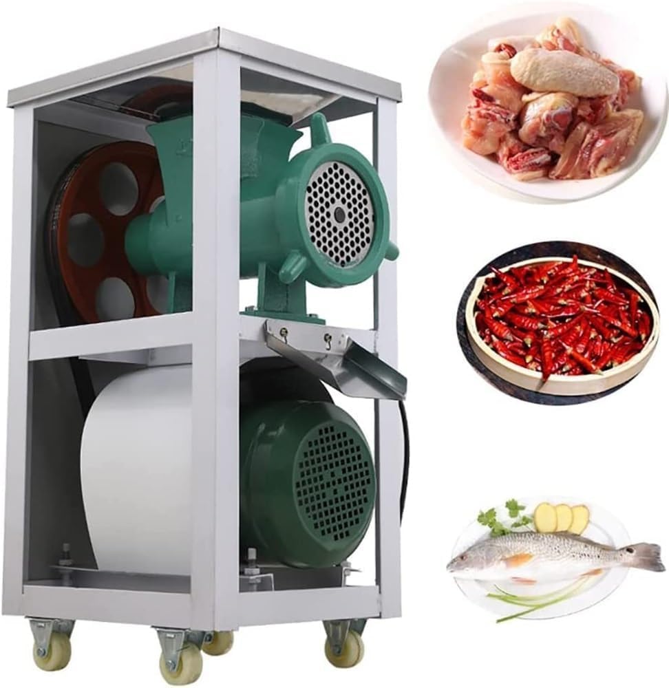 2500W High Strength Electric Mięso Rozdrabniacz Do Mięsa I Ryb Komercyjny Pionowy Mięso I Ryby Z Zdejmowanymi Kołami, 360 Stopni Szlifowanie, Do Kurczaka, Kości I Owoców Morza.