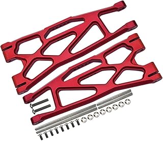 GPM 24Pc Set Upgrades Aluminium 6061-T6 Front/Rear Extended Lower Arms (Widemaxx #7895) for X-Maxx 8S (WideMaxx) RC Cars (red)