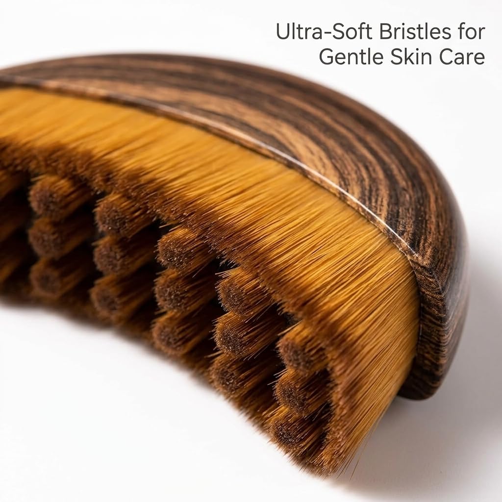 Spazzola viso in fibra alpina, spazzola per il viso, spazzola linfatica per il viso Lymphatic Contour Face Brush, Lymphatic Contour Face Brush, spazzola massaggiante Ge-Vision, Mento e Jawline