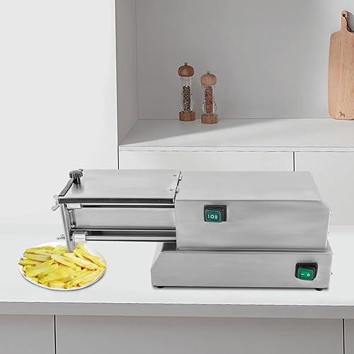 Miniatura 4 de Cortador eléctrico de patatas fritas de acero inoxidable con hoja de 2 rejillas para patatas fritas y papas fritas verduras más duras