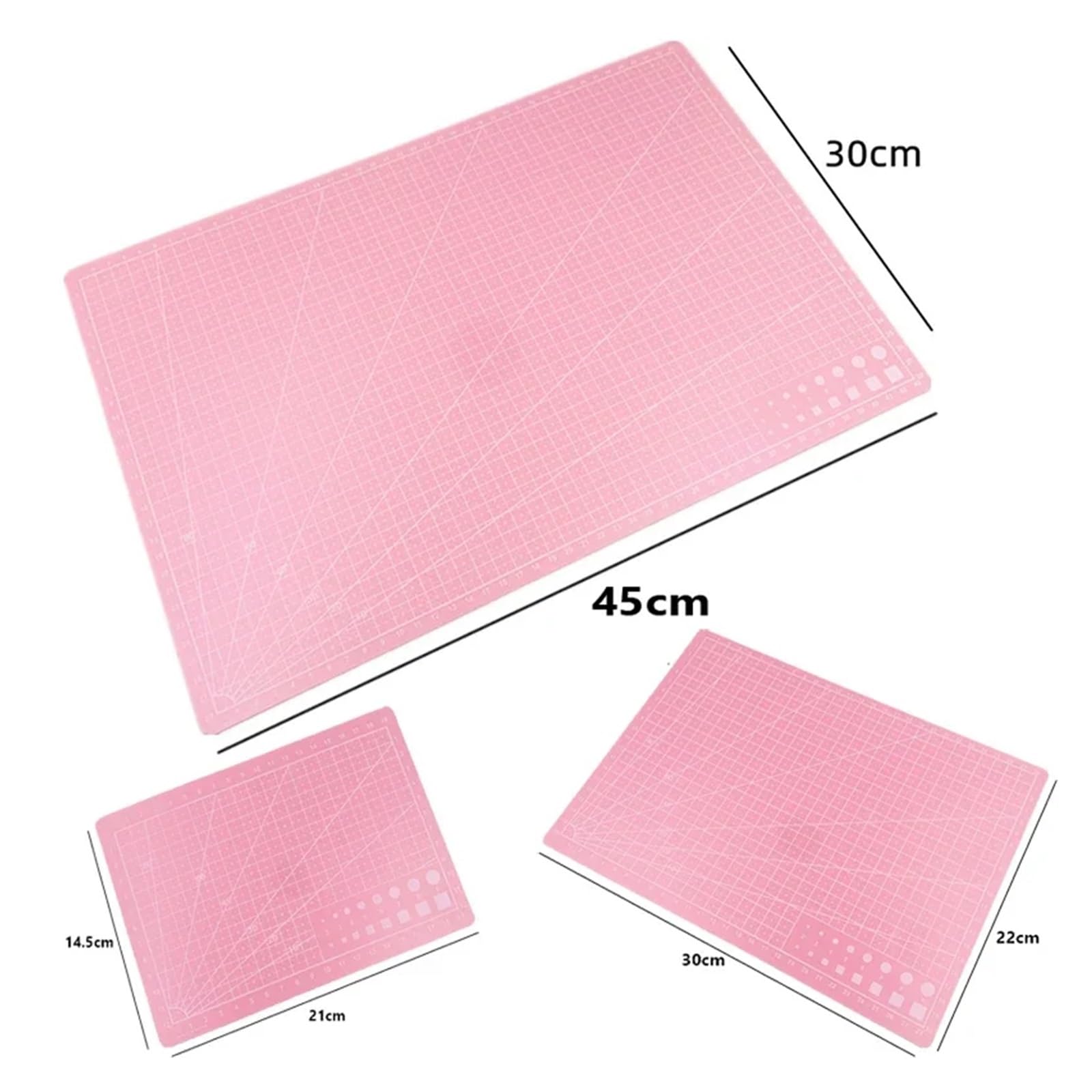 Schneidematte Selbstheilend A3 A4 A5 PVC Cutting Mat Workbench Patchwork Sewing Manual DIY Engraving Leather Board Single Side Underlay(Purple,A3 Large)