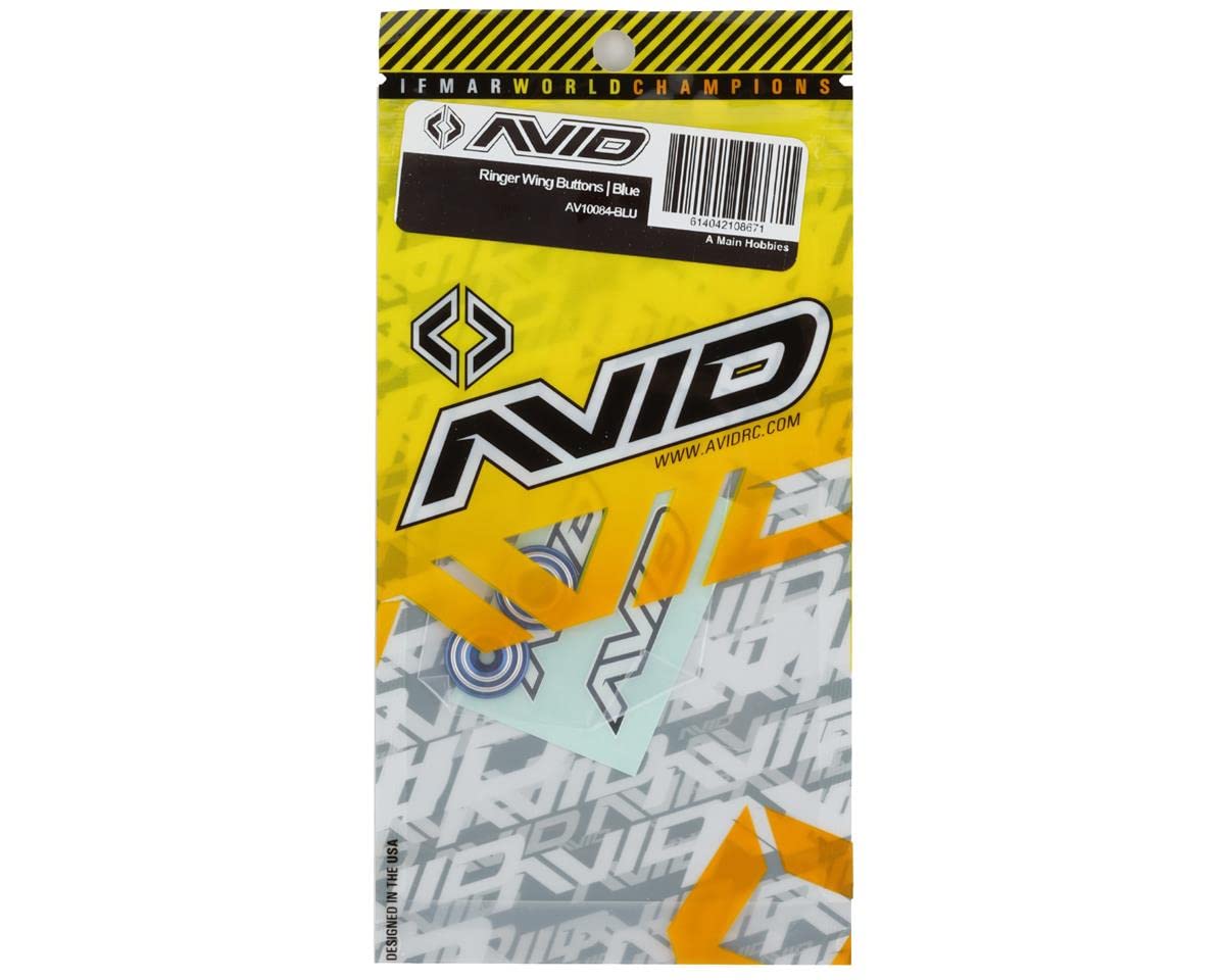 AVD10084-BLU Avid RC Ringer Aluminum Wing Buttons (Blue) (2) AVD10084-BLU