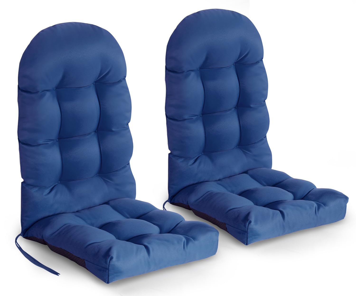 GREENVINES Adirondack Chair Cushions Set of 2, Polyester, Blue | 44.5" x 18.9" x 4.5" | T…
