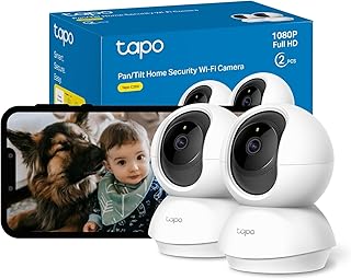 Tapo C200 2 Pack Caméra Surveillance WiFi intérieure 1080P, détection de Personne, Audio bidirectionnel, Compatible avec Alexa et Google Assistant, pour Bébé ou Animaux