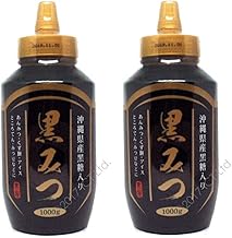 Black Mitsu, 35.4 oz (1000 g), Black Mitsu with Brown Sugar from Okinawa Prefecture (Large Capacity, 2.2 lbs (1 kg) x 2 Pieces, Total 6.4 oz (2,000 g) Set