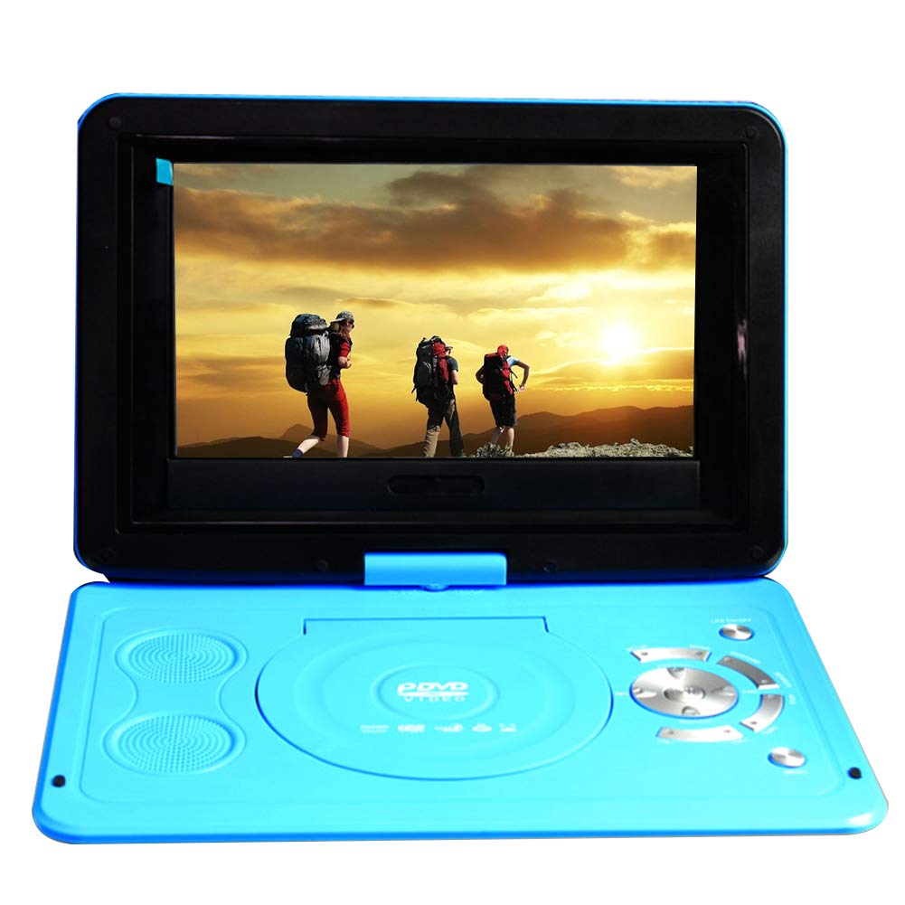 Lettore DVD portatile da 13,9" per i viaggi in auto per bambini, schermo girevole da 10,1", batteria ricaricabile, caricatore da auto, presa per cuffie per CD/DVD