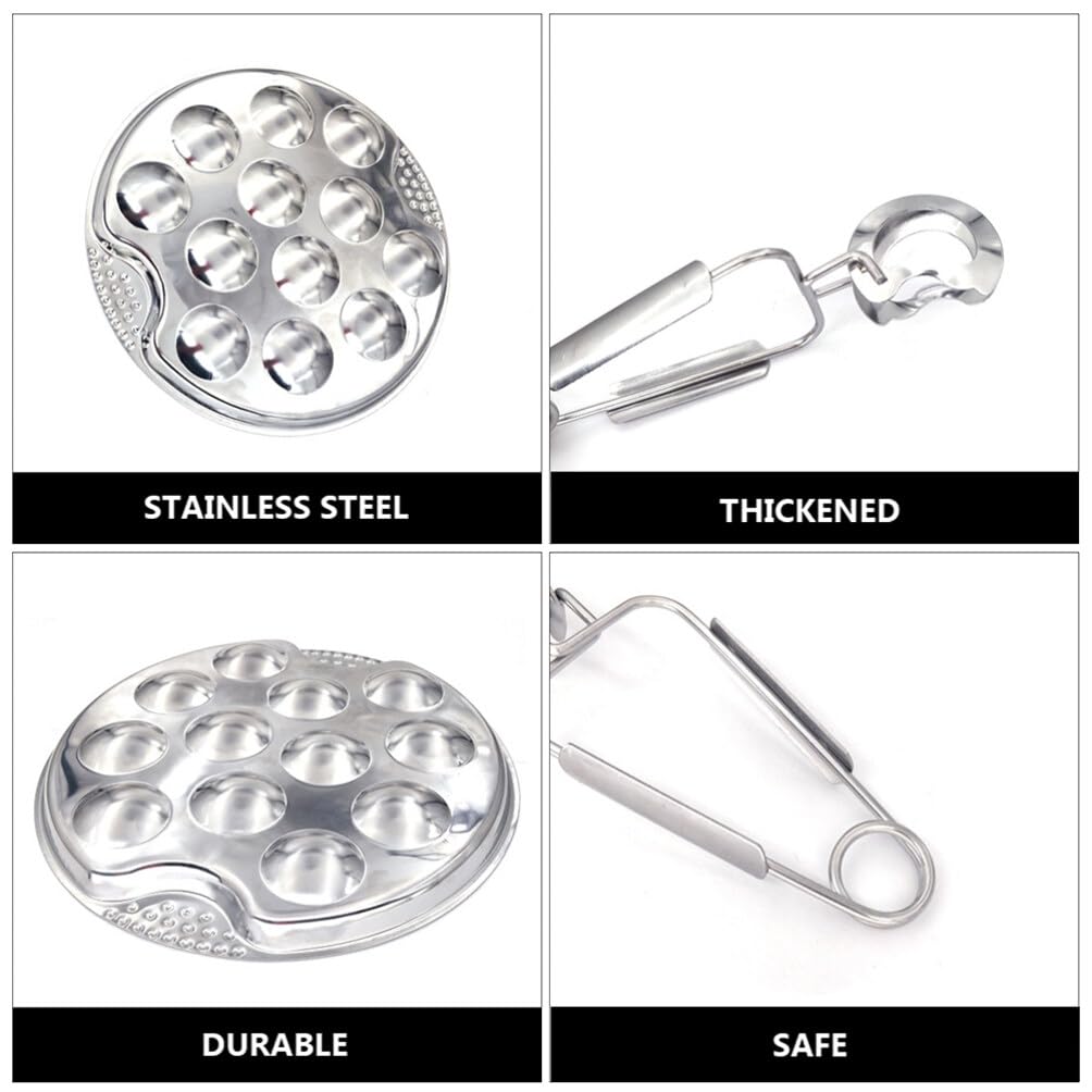 Yardwe Set Cottura Lumache in Acciaio Inossidabile 12 Foro Piatto Per Escargot Con Vassoio Da Forno 7.5 Pollici Per Griglia E Forno Accessori Per Lumache Resistenti E Facili Da Pulire