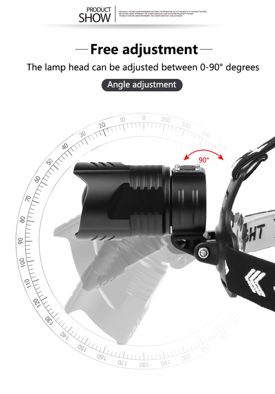 WESLITE XHP90 Spotlight Led-hoofdlamp, oplaadbaar, krachtig, 15.000 lumen, groot bereik, XHP90, spot, led-hoofdlamp, 4 modi, koplamp met aluminium reflector (groot