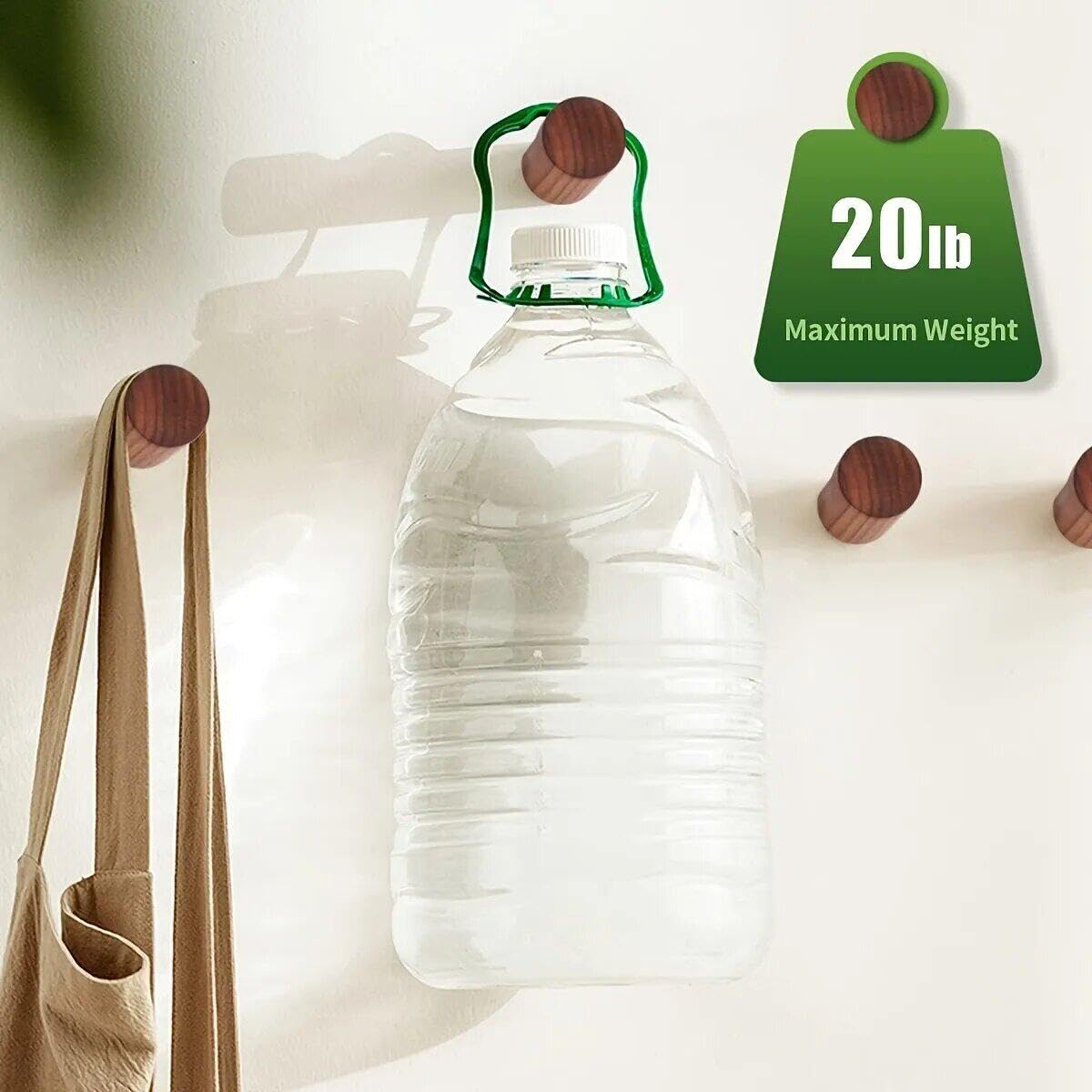 4 Holzwandhaken Set - Naturholz Haken Für Mäntel, Produktbild-Vorschau 6