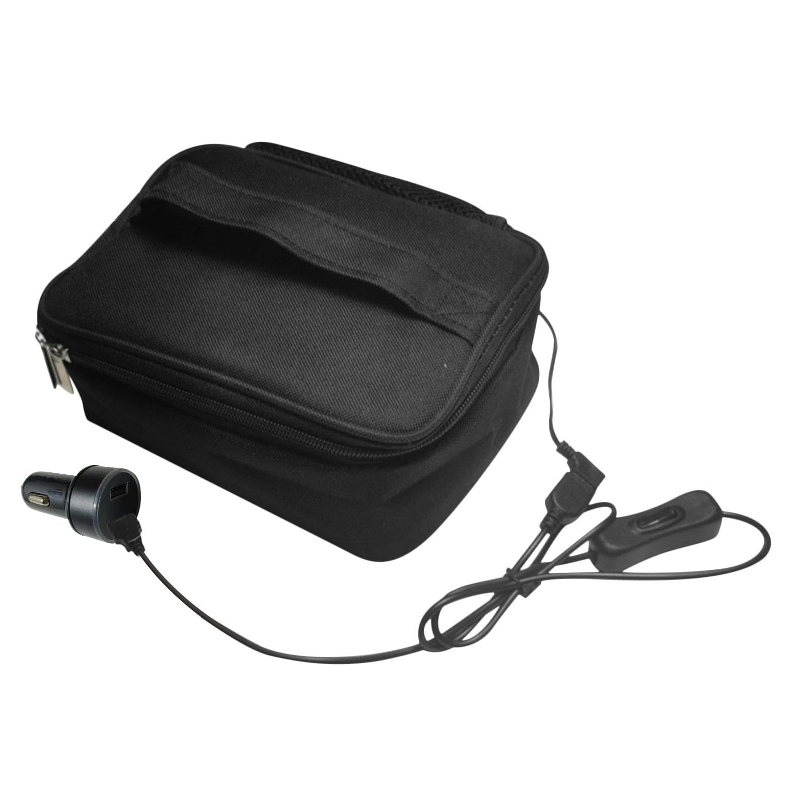 Naqqios USB Food Warmer Bag, Insulated Lunch Box |Children's Thermal Lunch Bag, Portable Hot Lunch Container Car Lunch Bag, Lightweight 2-in-1 Heated and Insulated Bag for Kids Childrens