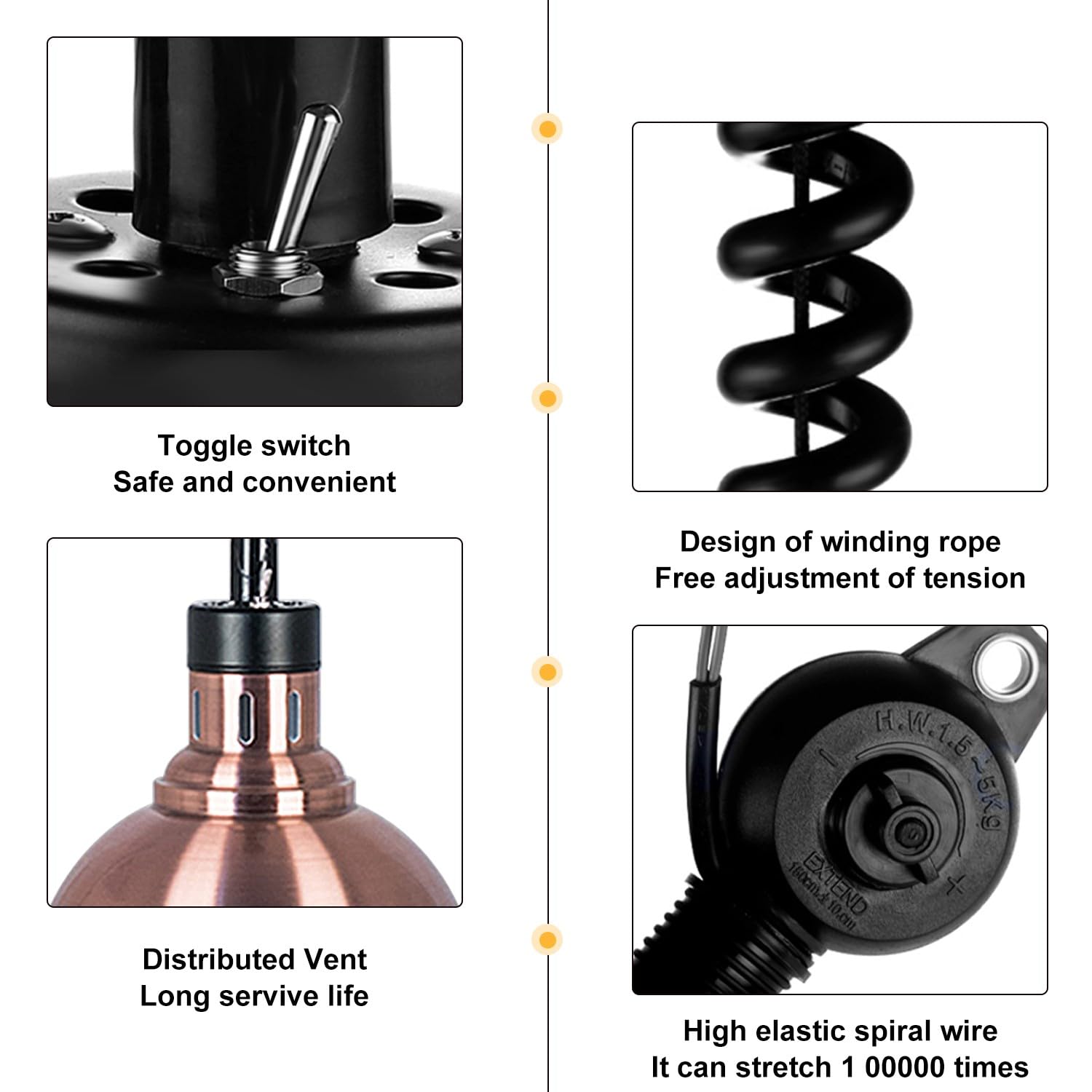 Lampada Riscaldante per Alimenti, Lampade Scaldavivande Regolabile, Lampade per Calore per Cucina Ristorante, Altezza Regolabile 60-180cm, Bronzo Rosso(Color:25cm)