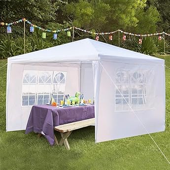 10x10 Gazebo Waterproof Outdoor Canopy Patio Tent Party Tent for Wedding BBQ Cater