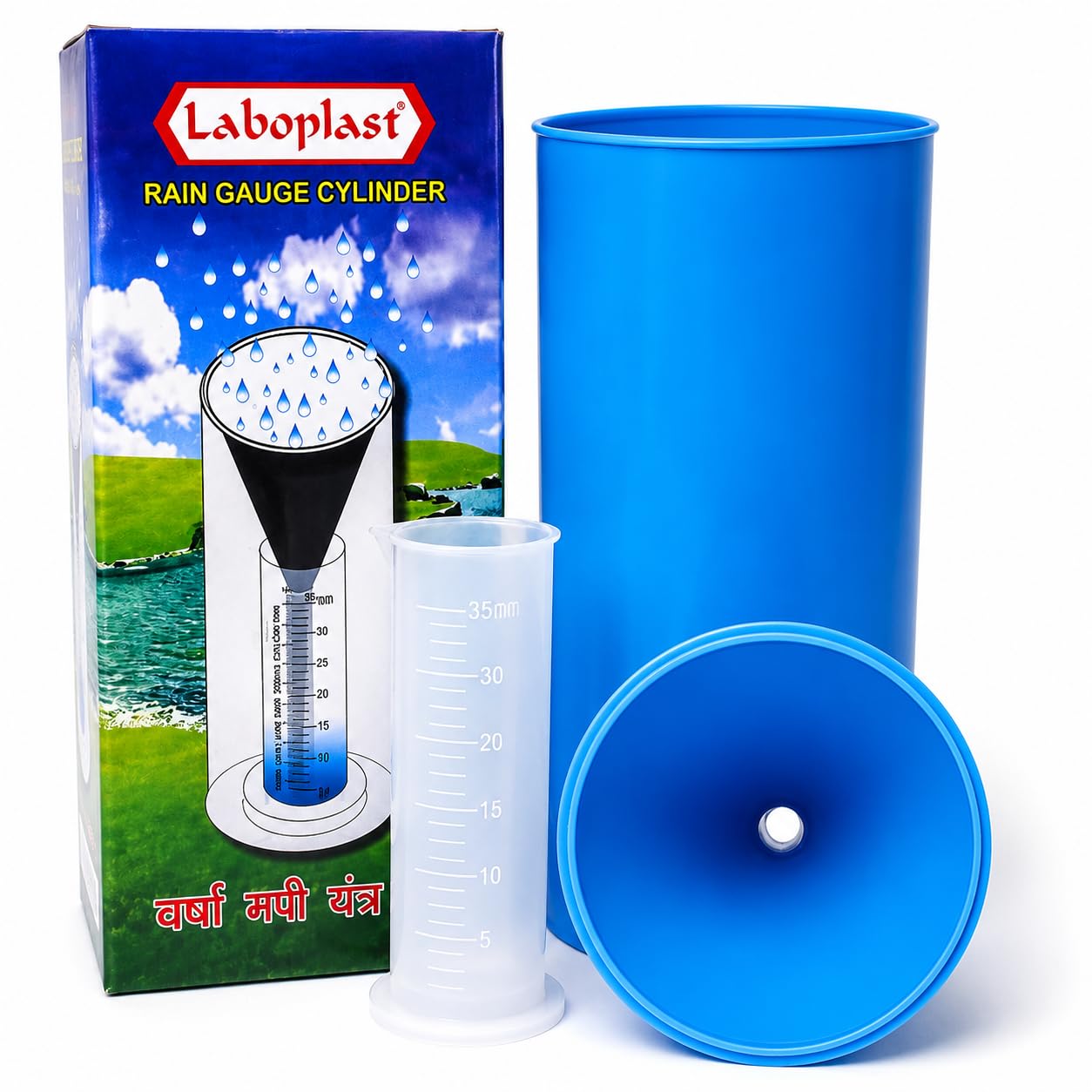 RAIN Gauge Set for Rainfall Measurement – Plastic CAN with Plastic Measuring Cylinder & Funnel, Manual RAIN Gauge for Weather, School Project & Garden USE (Complete Set of 3)-picture-51