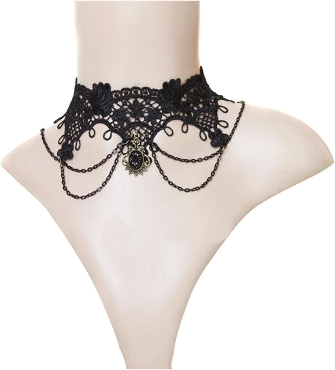 Vintage Hollow Lace Gothic Goth Lolita Pendants Choker Collar Necklace