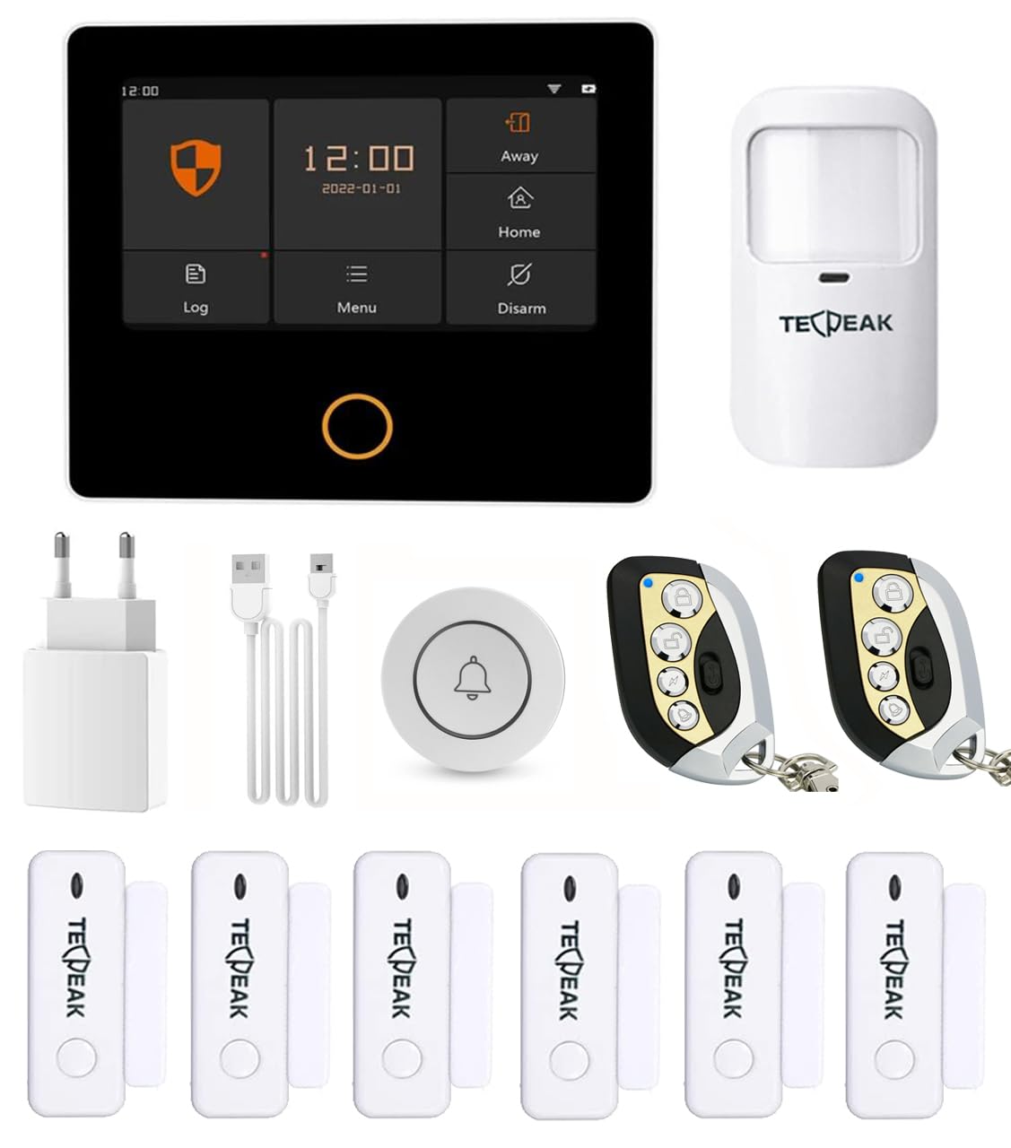 TECPEAK Sistema de Alarma Doméstica Inalámbrica, Alarma Casa WiFi/GSM/4G con Seguridad Sirena Proporciona un Modo Altamente Eficaz para Proteger tu hogar y Oficina (S1)