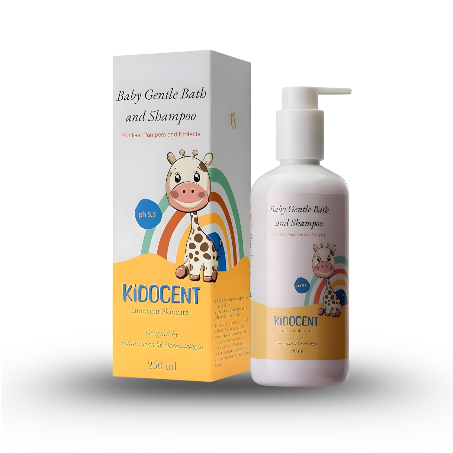 KIDOCENT Baby Gentle Bath & Shampoo - Tear-Free, Probiotic Formula with Avocado Oil & Calendula, Sulfate-Free, Dermatologist Approved, pH 5.5 for Delicate Baby Skin-image-2