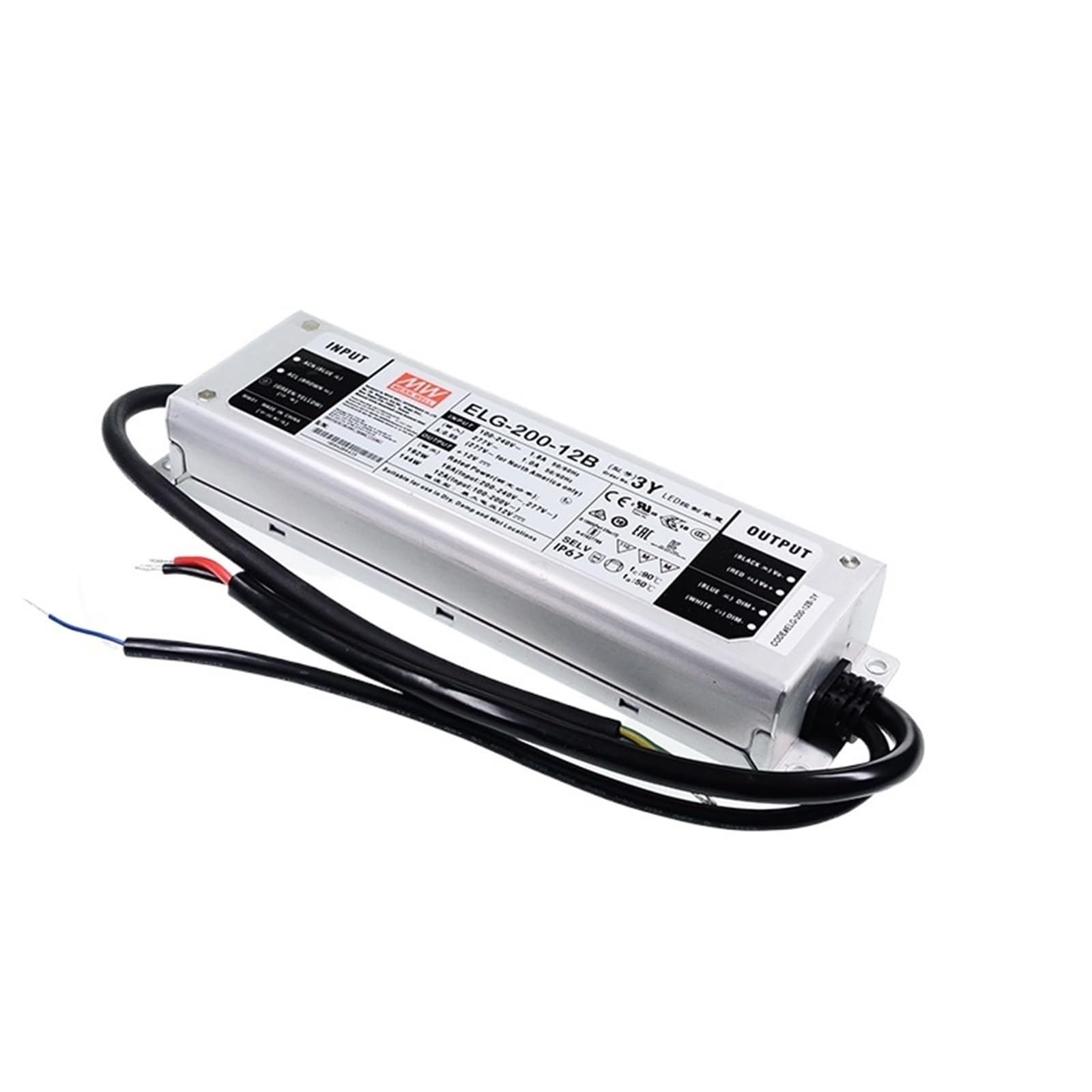 Fcarumiqp One Color Elg-200-12B-3Y 192W 16A 12V Dimmable Led Power Supply 110V/220V Ac To Dc 200W Waterproof Ip67 Dimming Led Driver