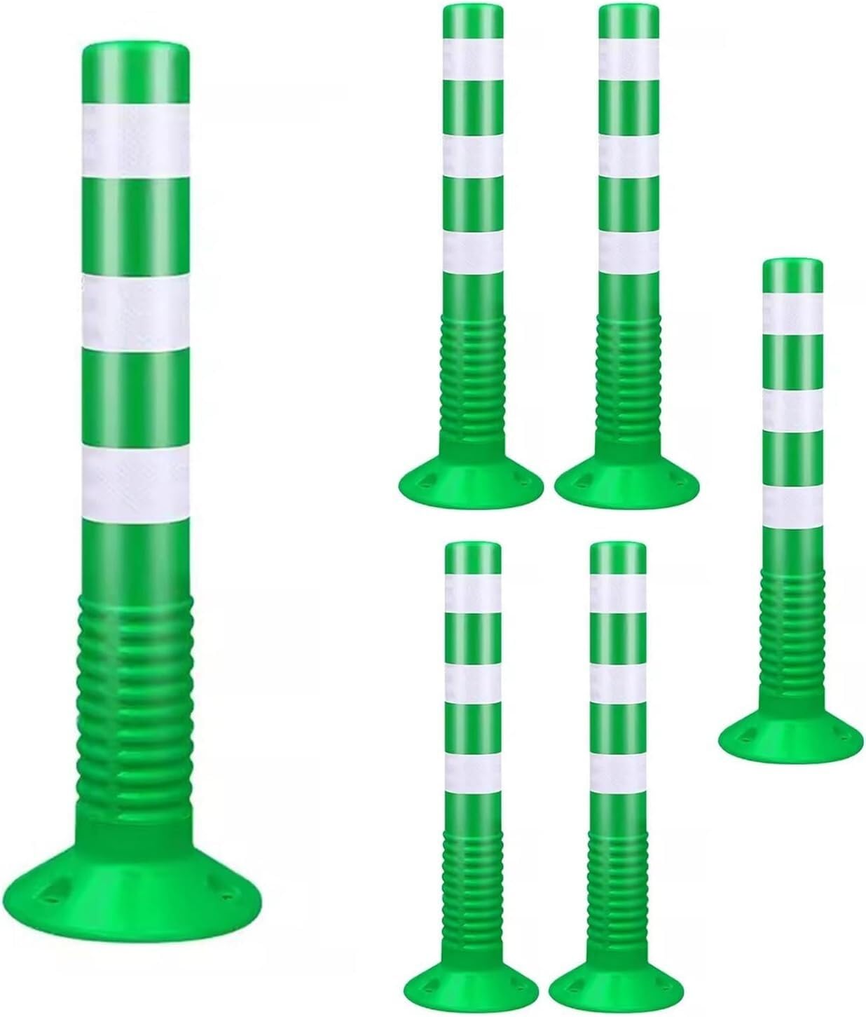 GHHVFEC Traffic Safety Ber Soft Rubber Parking Bollard (Fixed) Reflective Traffic Cone with Collar Roadblock Post for Effective Crowd Control
