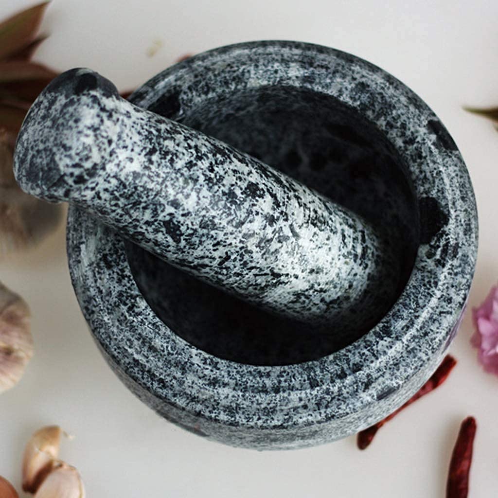 Ensemble mortier et Pilon en Pierre Naturelle, Bol, Pot, ustensile de Cuisine, broyeur d'herbes