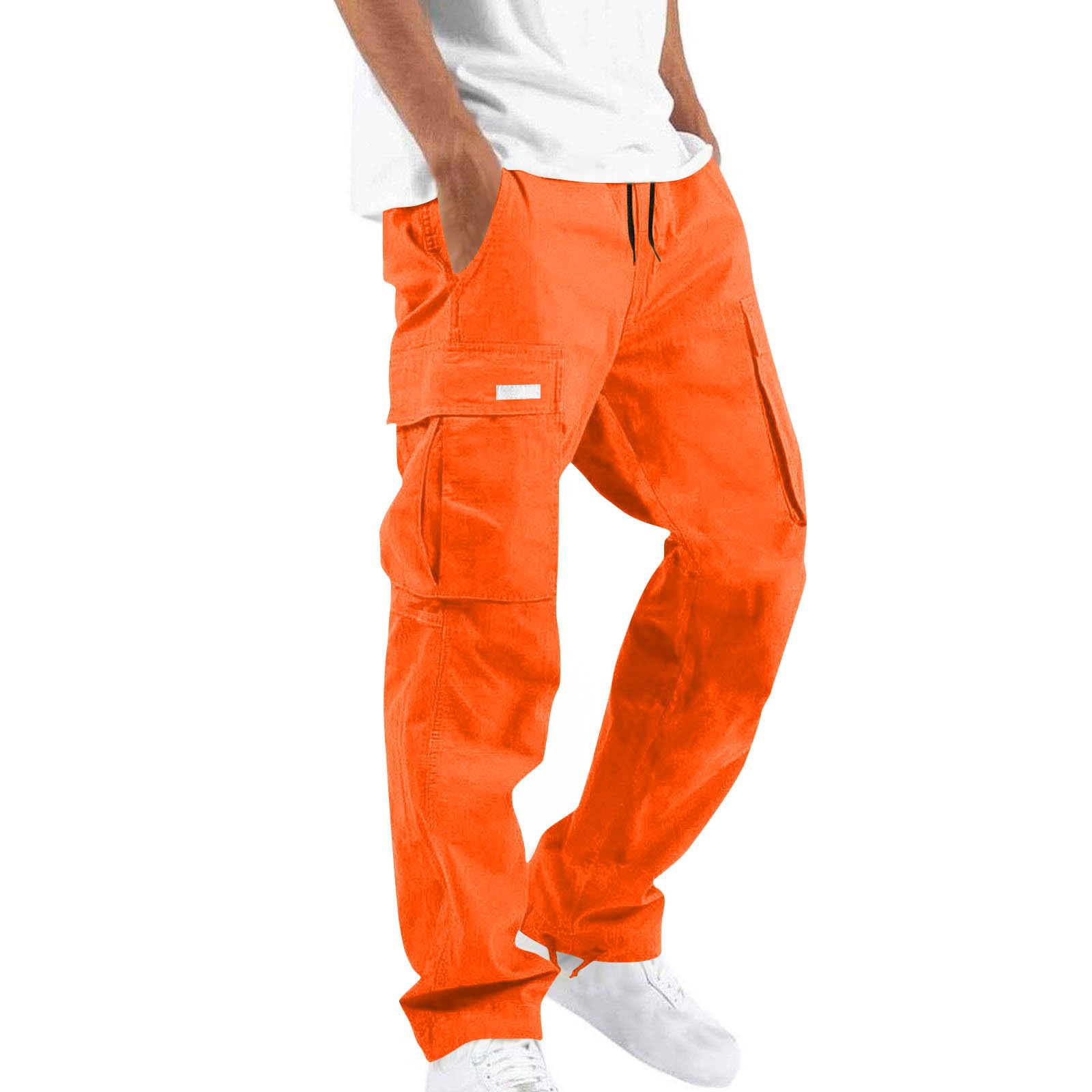 Mens Cargo Pants Relaxed Fit Casual Cotton Tactical Work Joggers Outdoor Athletic Hiking…
