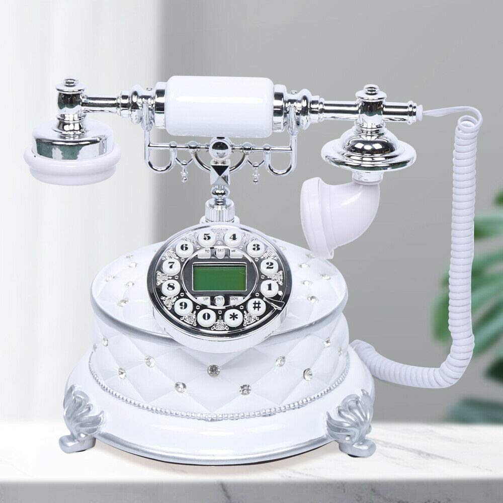 Retro Vintage Festnetztelefon Desktop Home Phone Haustelefon Nostalgie Tischdeko Klassisches FSK DTMF Display für Wohnzimmer, Schlafzimmer, Hotel