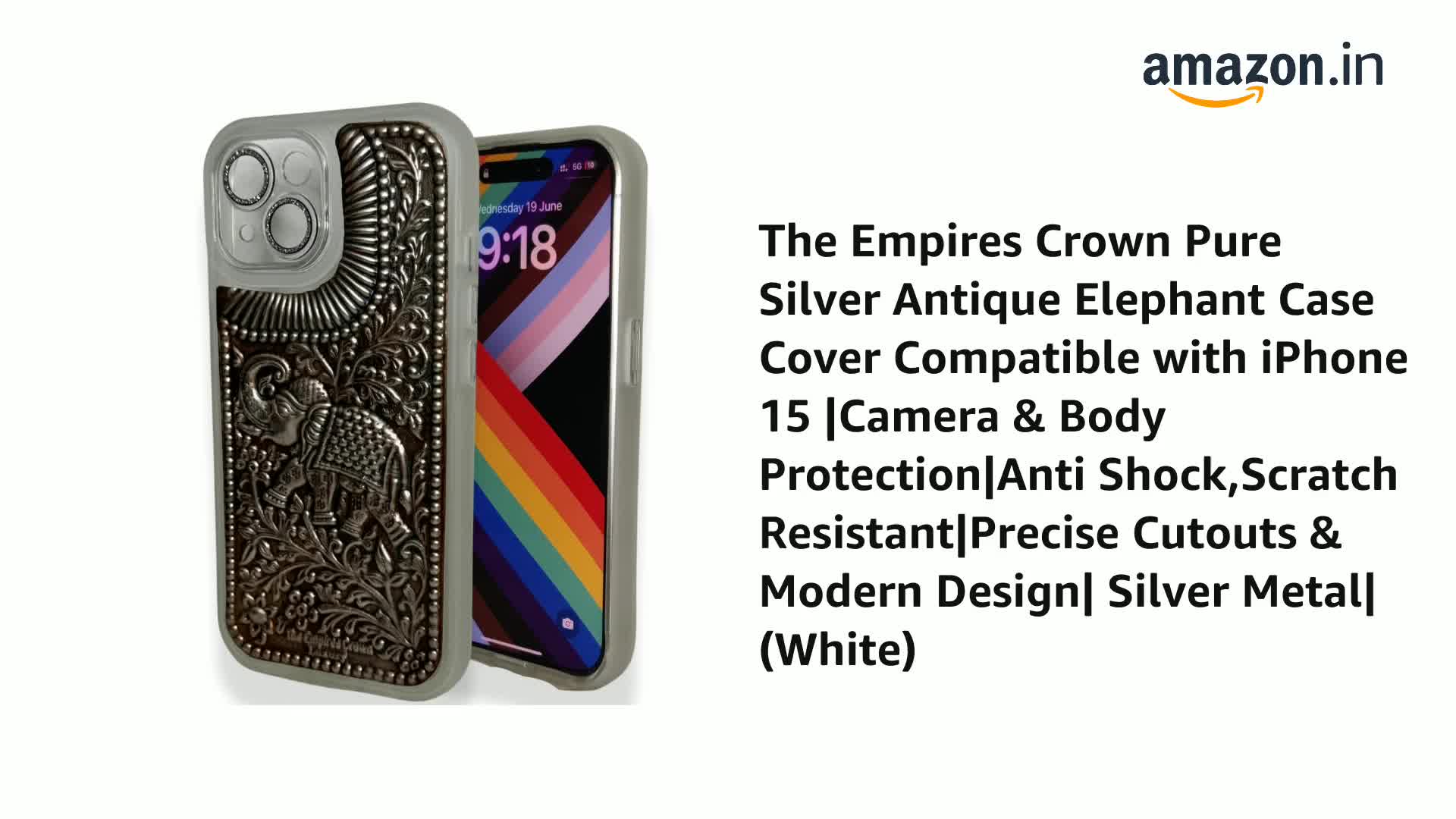 Custodia Per IPhone 5/5S Con Design Elephant Fashion - Copertina Posteriore In Metallo E Plastica Rigida - Stile Aztec - 2