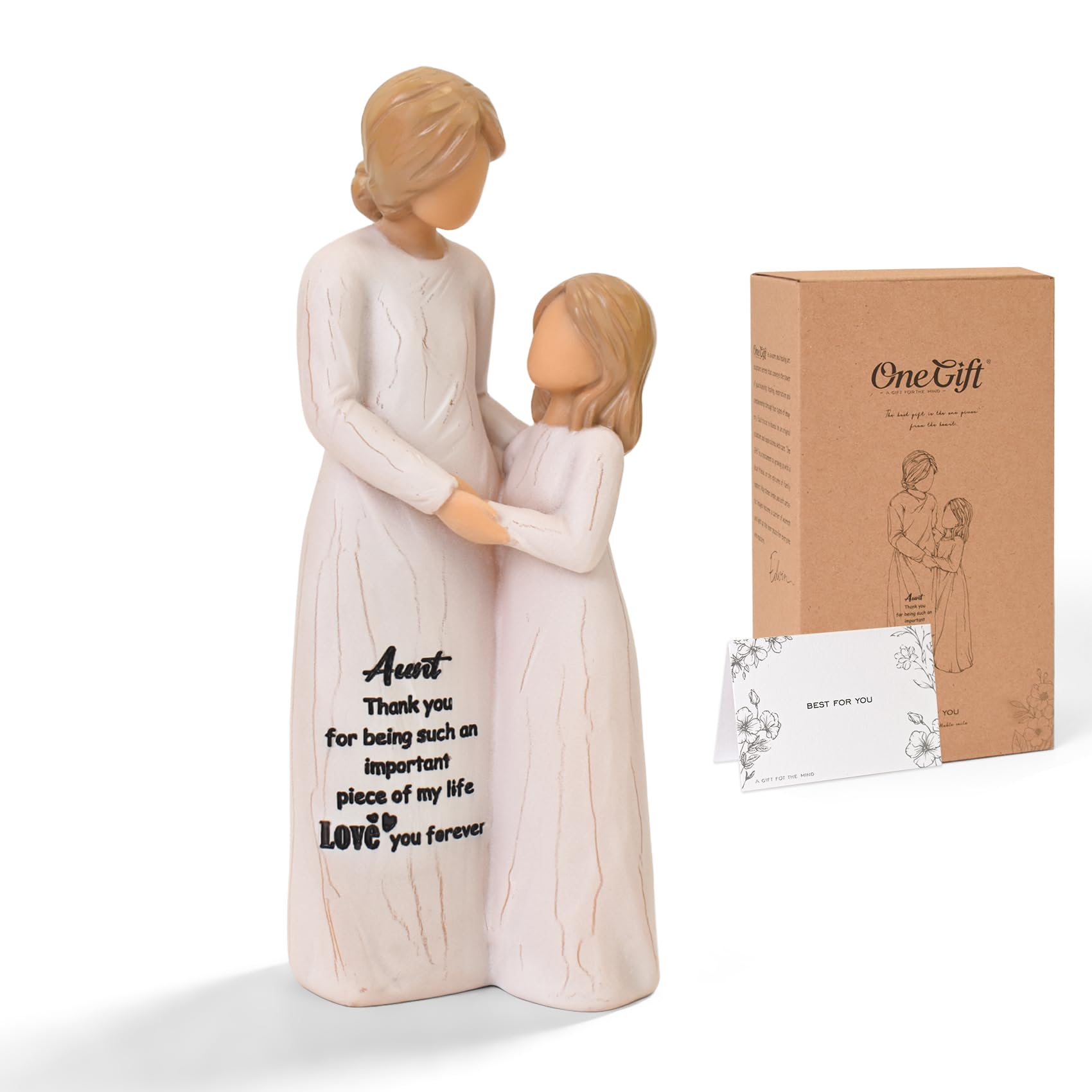 Eremaoy Auntie Birthday Gifts, Hand-Painted Aunt Niece Embrace Figurine