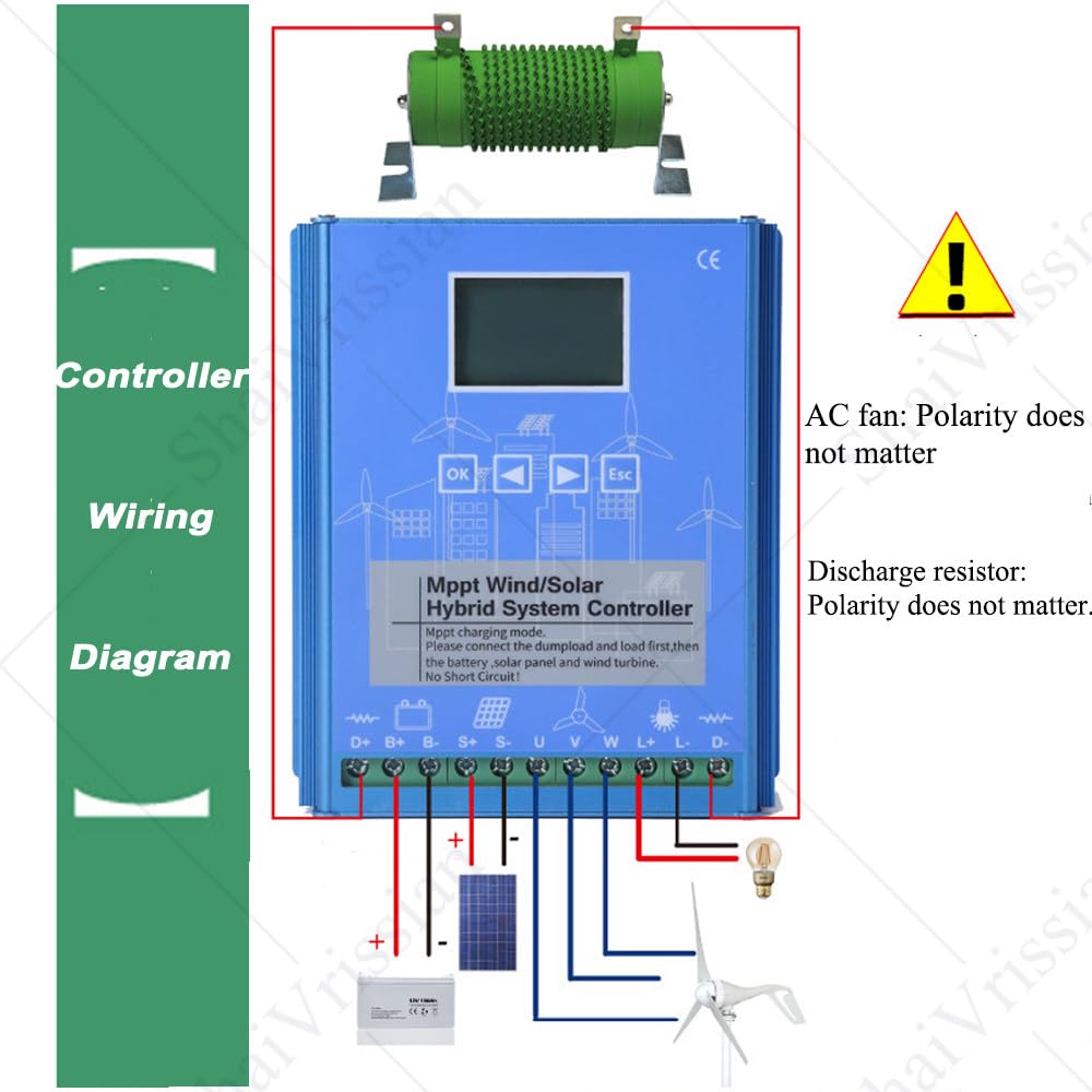 Hybrydowy Regulator ładowania Wiatrowo Słonecznego,Regulator ładowania Lcd,Mppt,Rozpraszanie Ciepła Z Profilu Aluminiowego,Do Akumulatorów Kwasowo Ołowiowych 48V-W1600W/S1200W