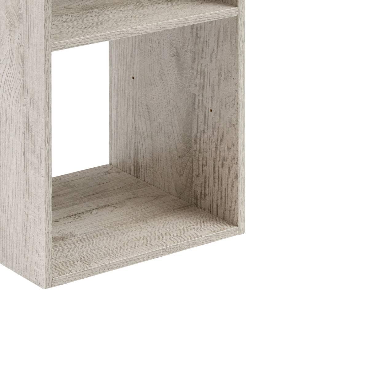 5five - Estantería de columna Mix N' Modul, efecto roble gris - Alto 134 cm, 4 compartimentos - Mueble de almacenaje para salón, dormitorio y oficina