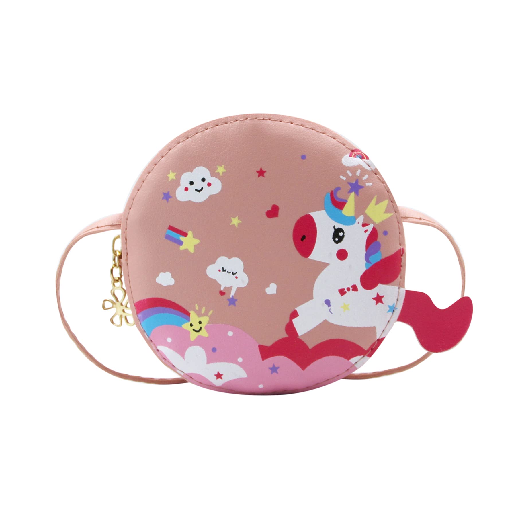 LEOMOSTELEOMOSTE Little Girls Crossbody Purse Mini Cute Princess Shoulder Message Bag PU Leather Coin Purse