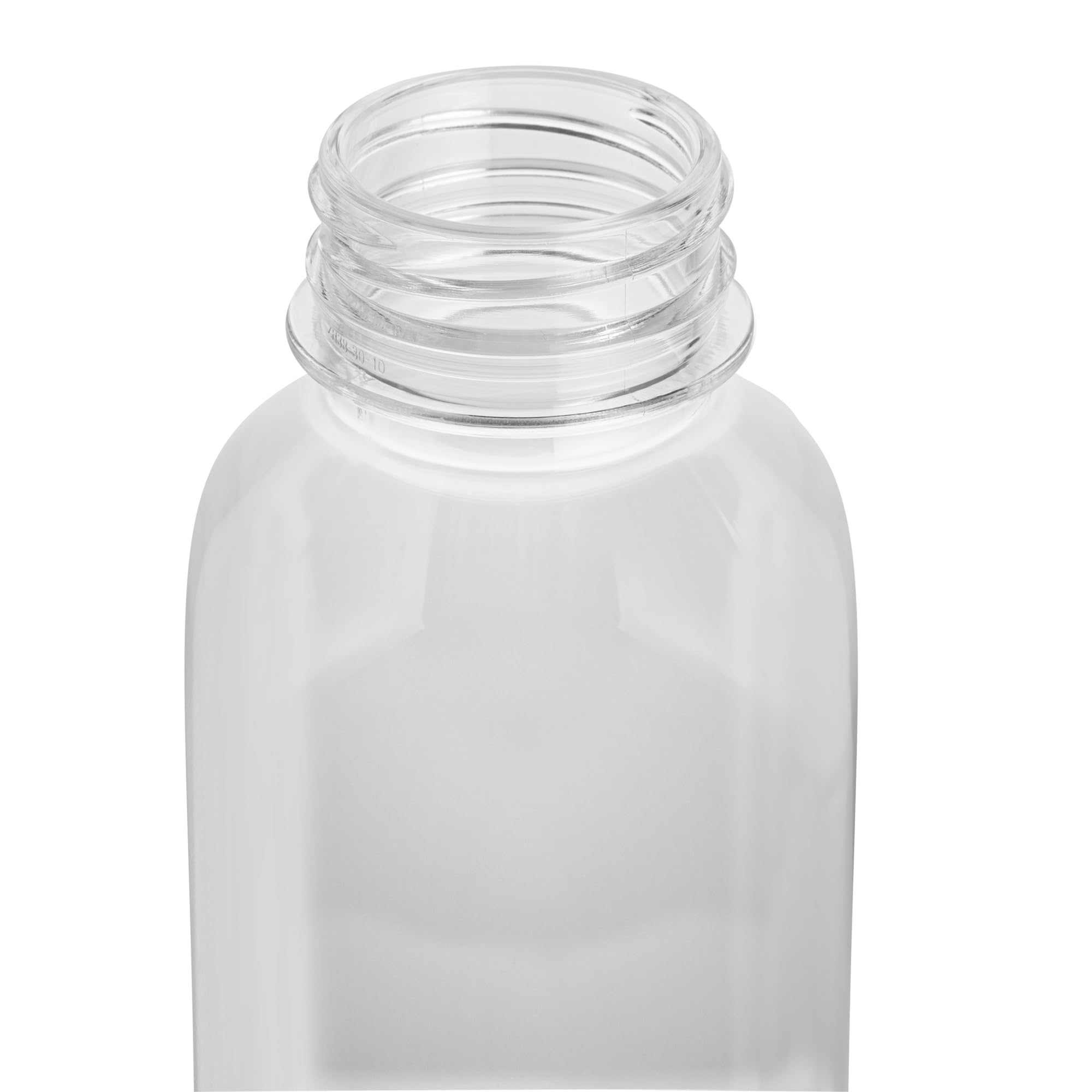 Restaurantware Botella Tek de 16 onzas para jugo, 1 botella con tapa, incluye etiqueta, tapa, cepillo y embudo, recipiente vacío de plástico transparente, para batidos, leche o agua