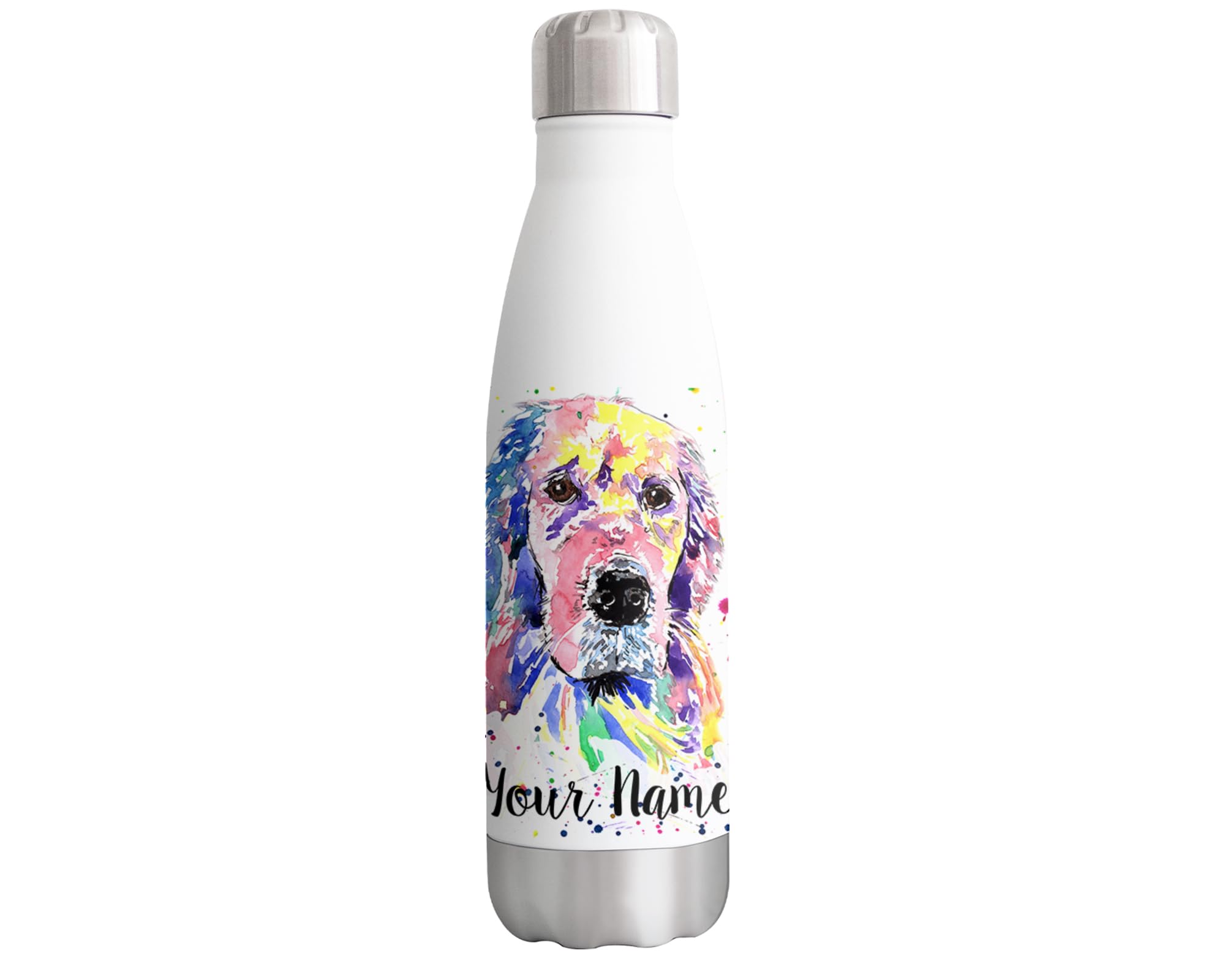 Golden Retriever Personalised Custom Bottle with your Text/name dog double 500ml