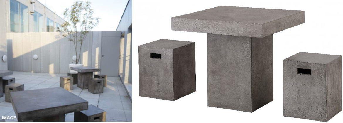 SaVeri サベリ Dessau Chair ガーデンスツール セメント 屋外