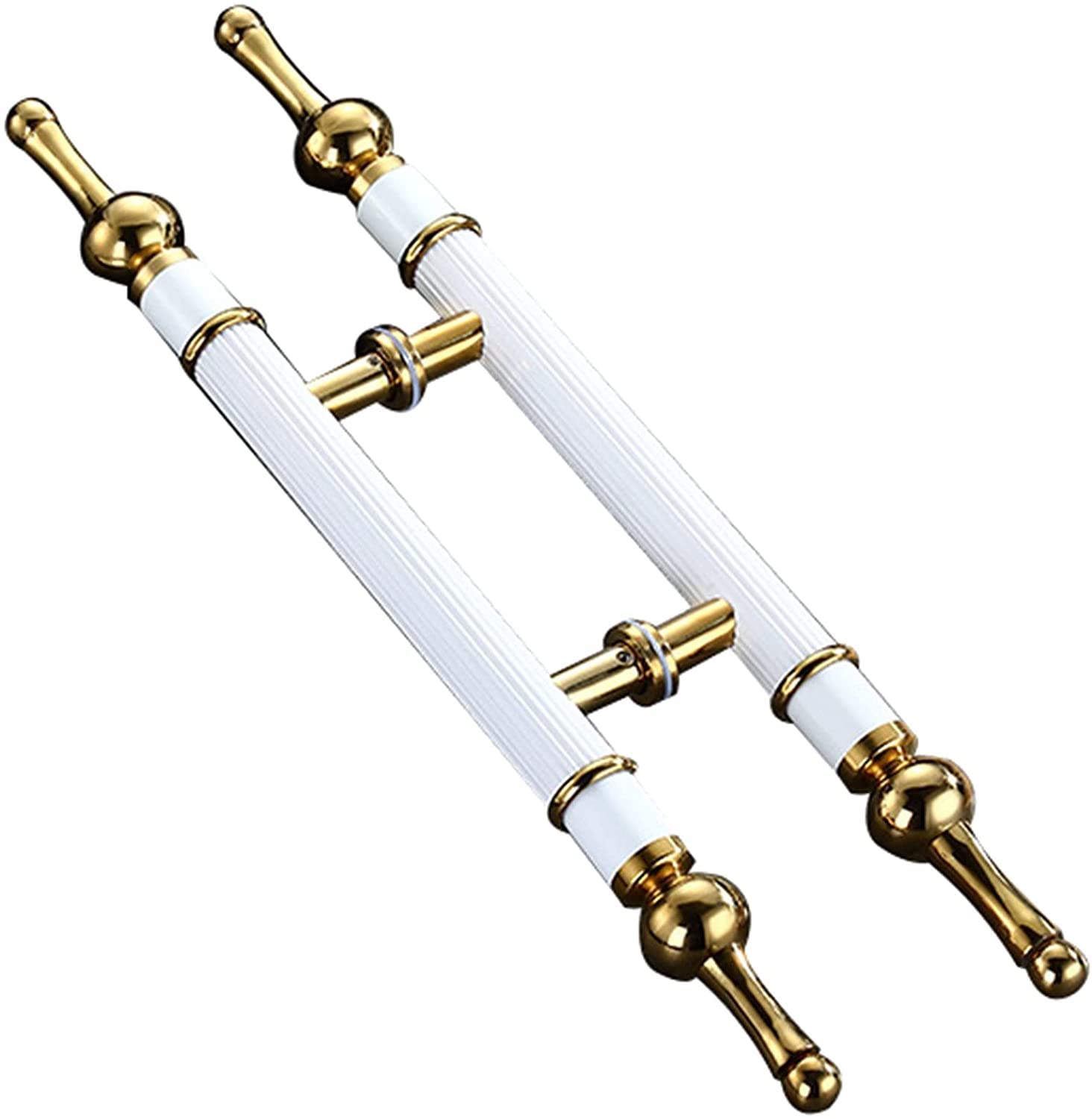 Poignée de porte Barn blanche poignée traction porte ronde acier inoxydable 86 cm