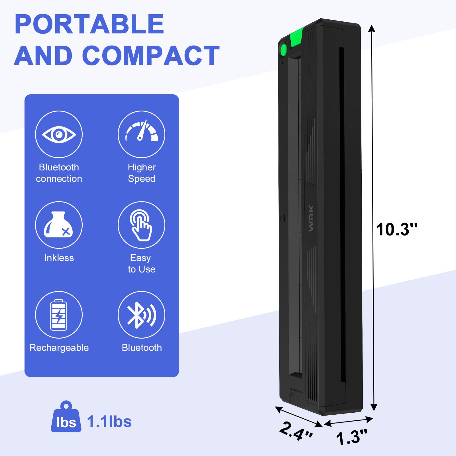 Stampante per tatuaggi, compatibile con telefono/pc, per principianti e artisti, portatile, wireless, Bluetooth, termica, senza inchiostro, con 10 fogli di carta di trasferimento per tatuaggi (nero)