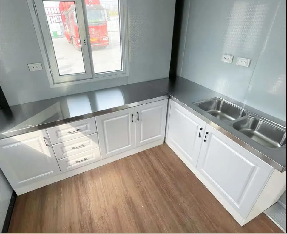 30FT Tiny House to Live in,Portable Prefab House with 2 Bedroom,1 Full Equiped Bathroom and Kitchen,Prefabricated Container House for Adults Living,Foldable Mobile Home with Steel Frame - Image 5