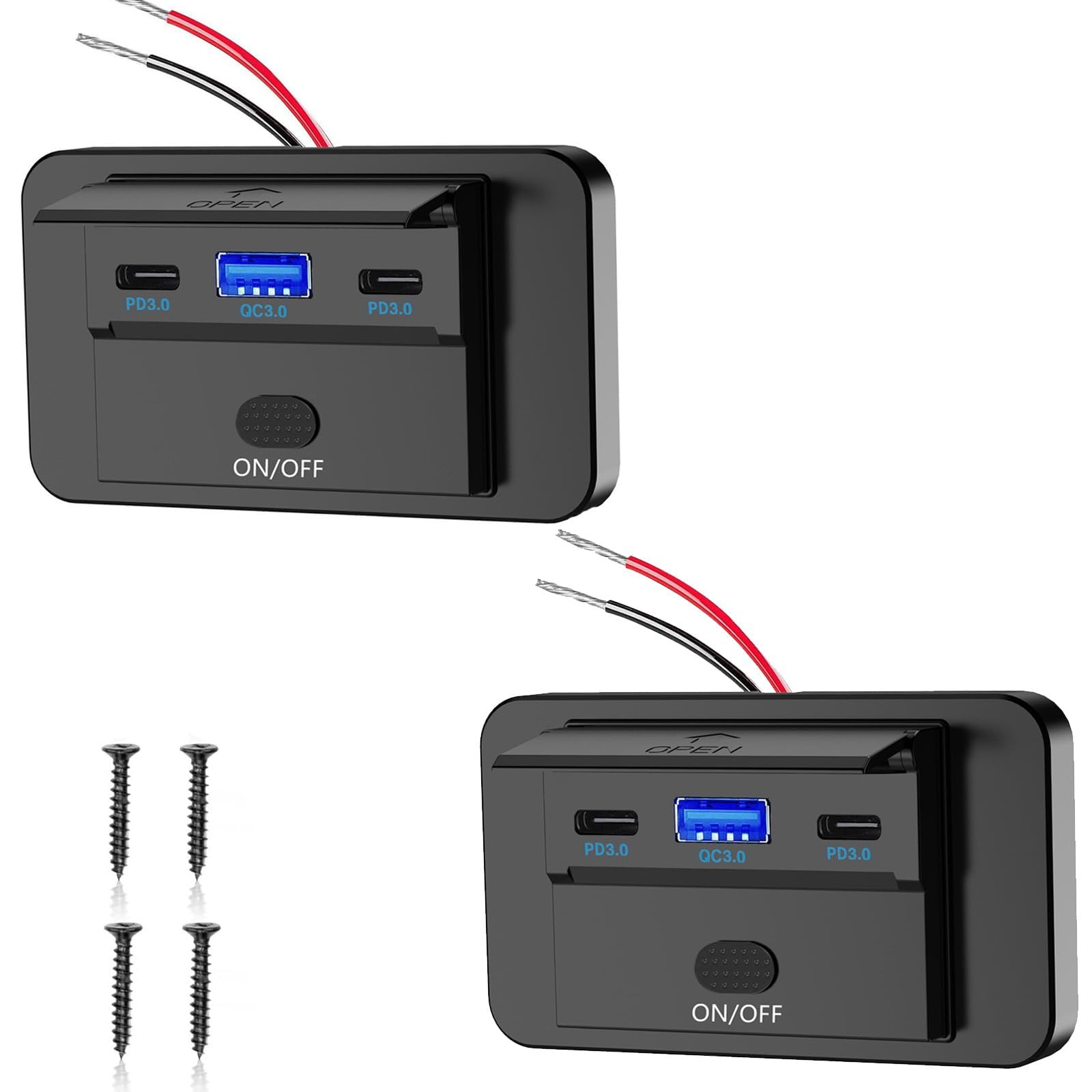 Prise USB 12V, 90W - Chargeur 3 Ports à Chargement Simultané