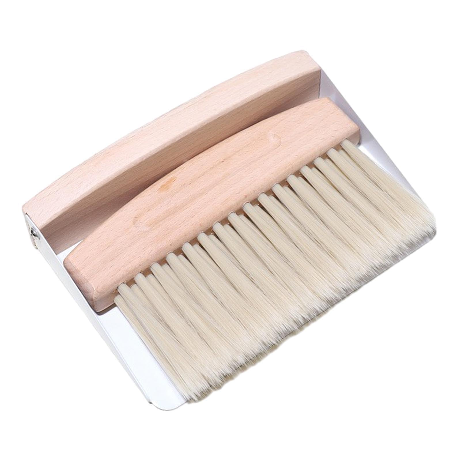 PIXZCSA Mini Broom Dustpan Set Desktop Usage Cleaning Snack Fruit Dust And Small Feces Efficiently Small Pet Feces Household Versatile Cleaning Tool , white nylon bristles , 15.5x10.5x4cm