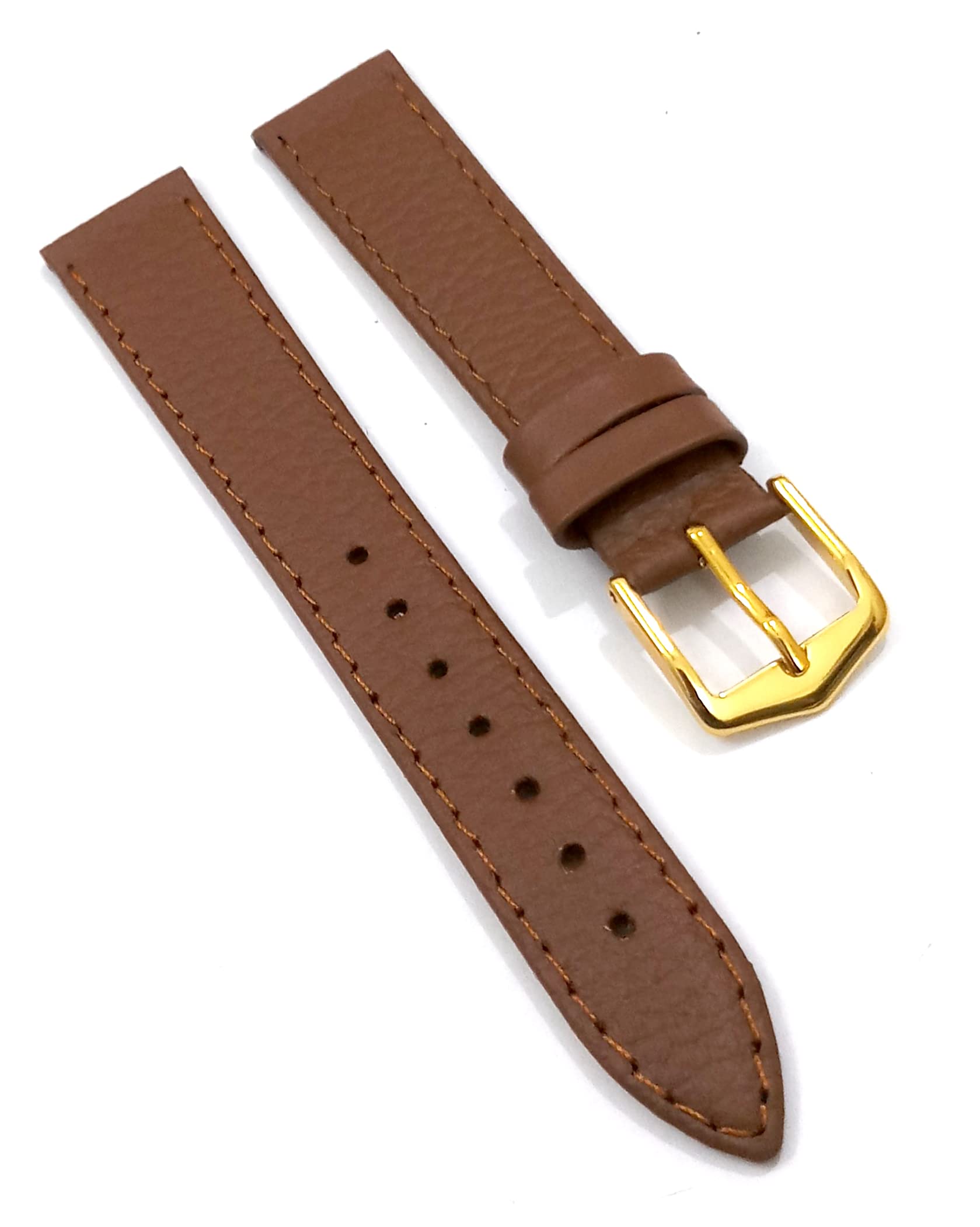 Ewatchaccessories 18mm Genuine Leather Tan Watch Band Strap for Men and Women | Comfortable and Durable Material | Silver Buckle-M3 (B0BJ8LJL85) Amazon Price History, Amazon Price Tracker