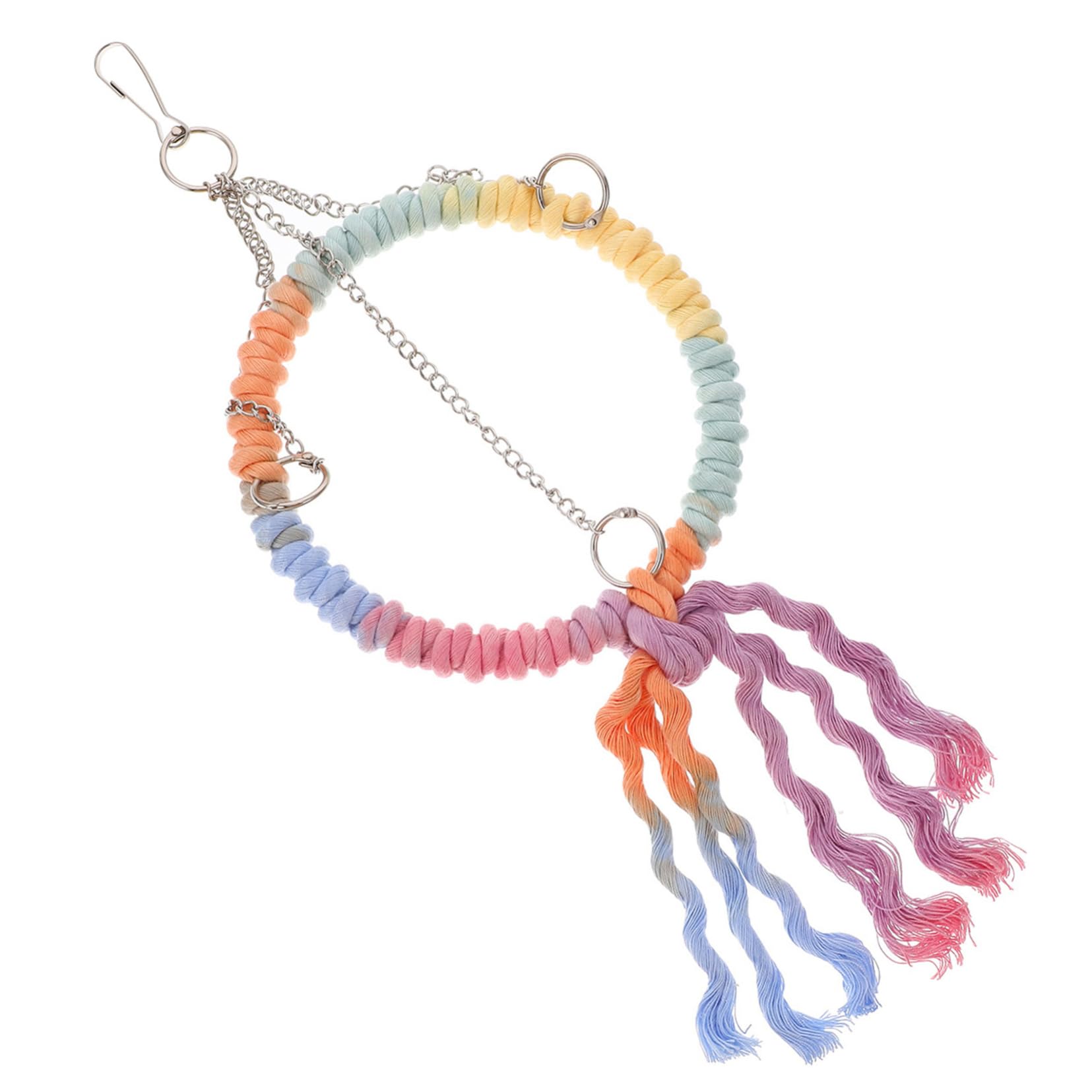 BESTonZON Bird Swing Braided Cotton Rope Ring Perch for Birds Encourages Physical Activity for Parrots Finches and Canaries
