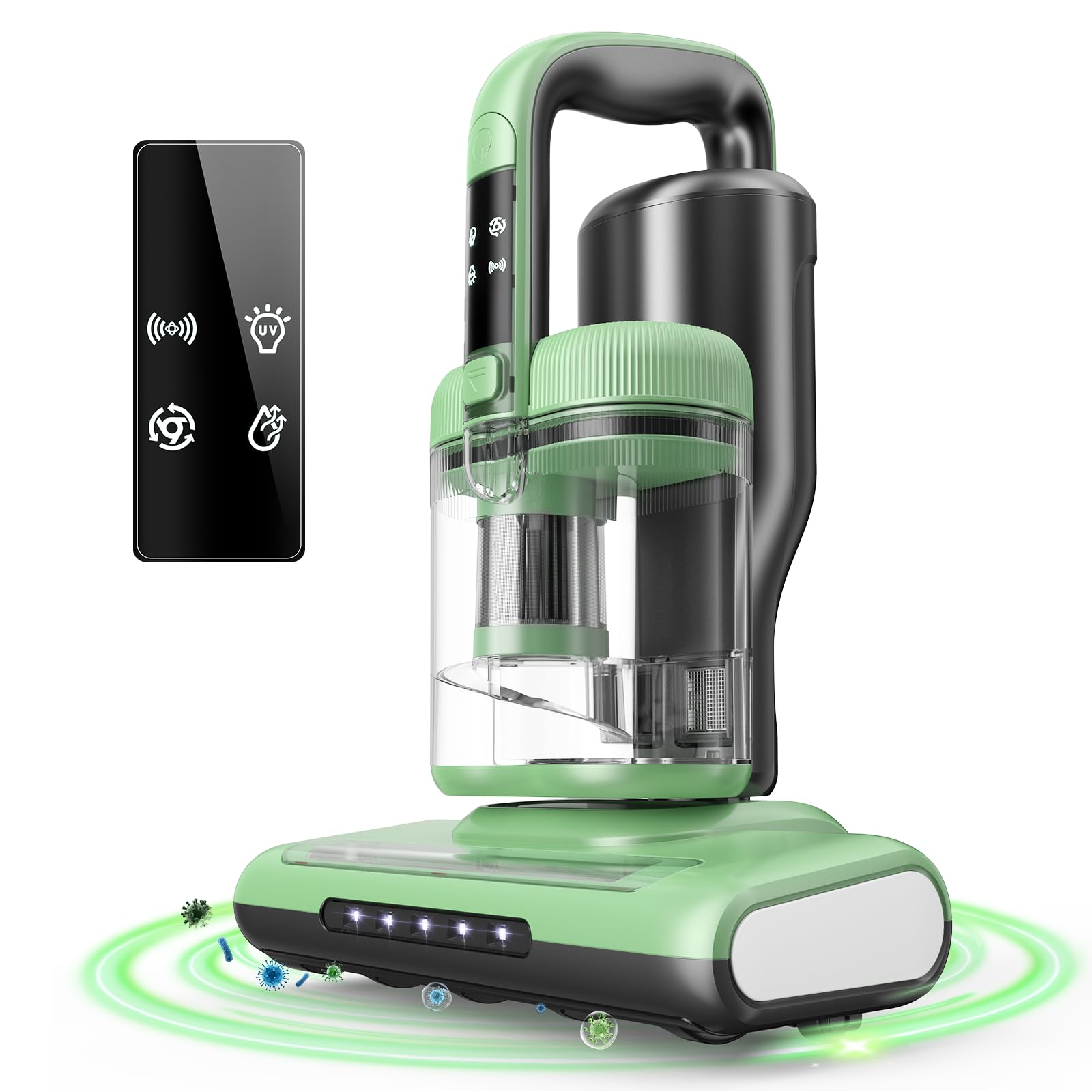 Mattress Vacuum Cleaner Bed Vacuum Versatile Handheld Vacuums with 500W 18Kpa Power Suction 253 7nm U-V-C Light Heating